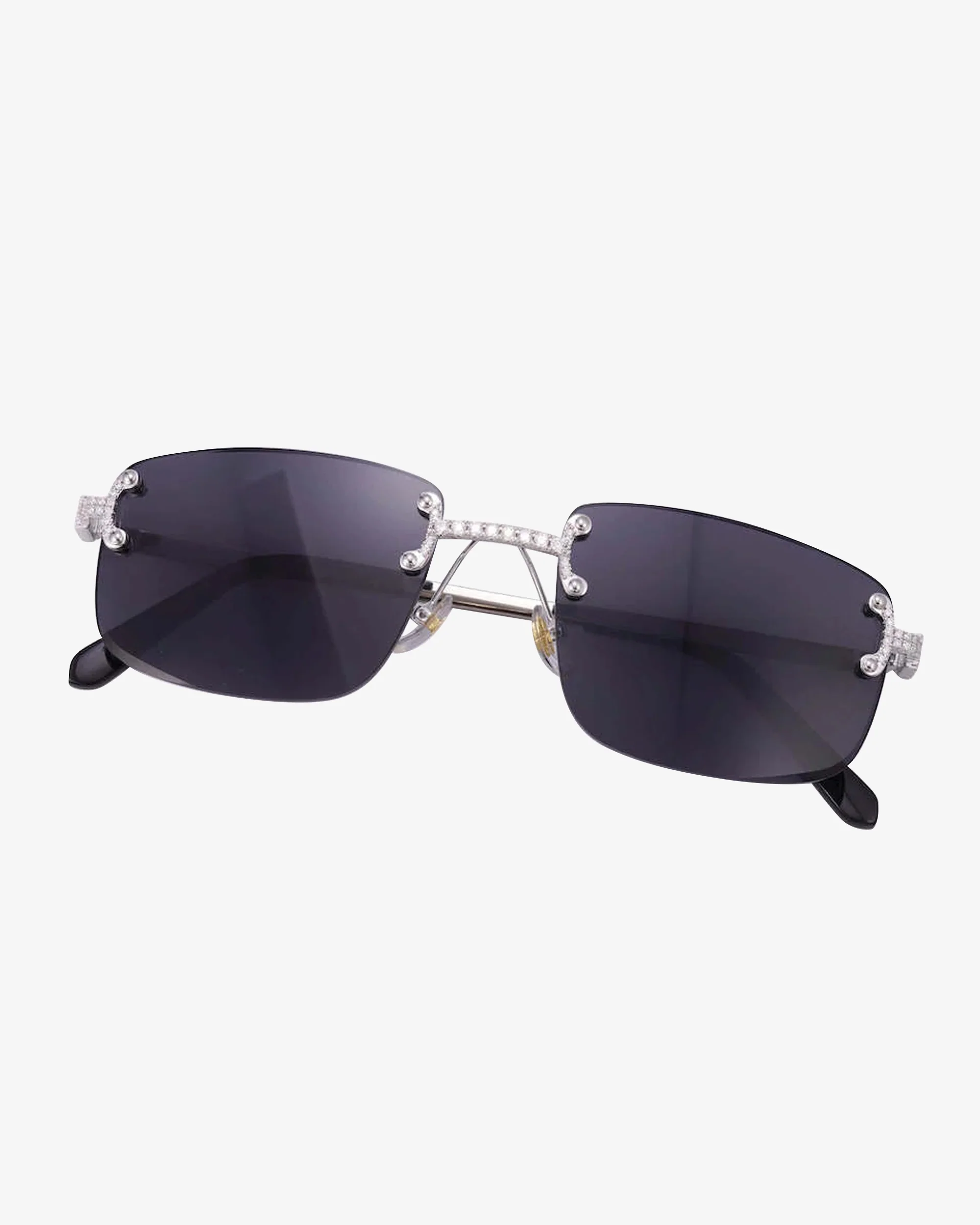 Moissanite Rimless Square Sunglasses 14K Gold - Image 5