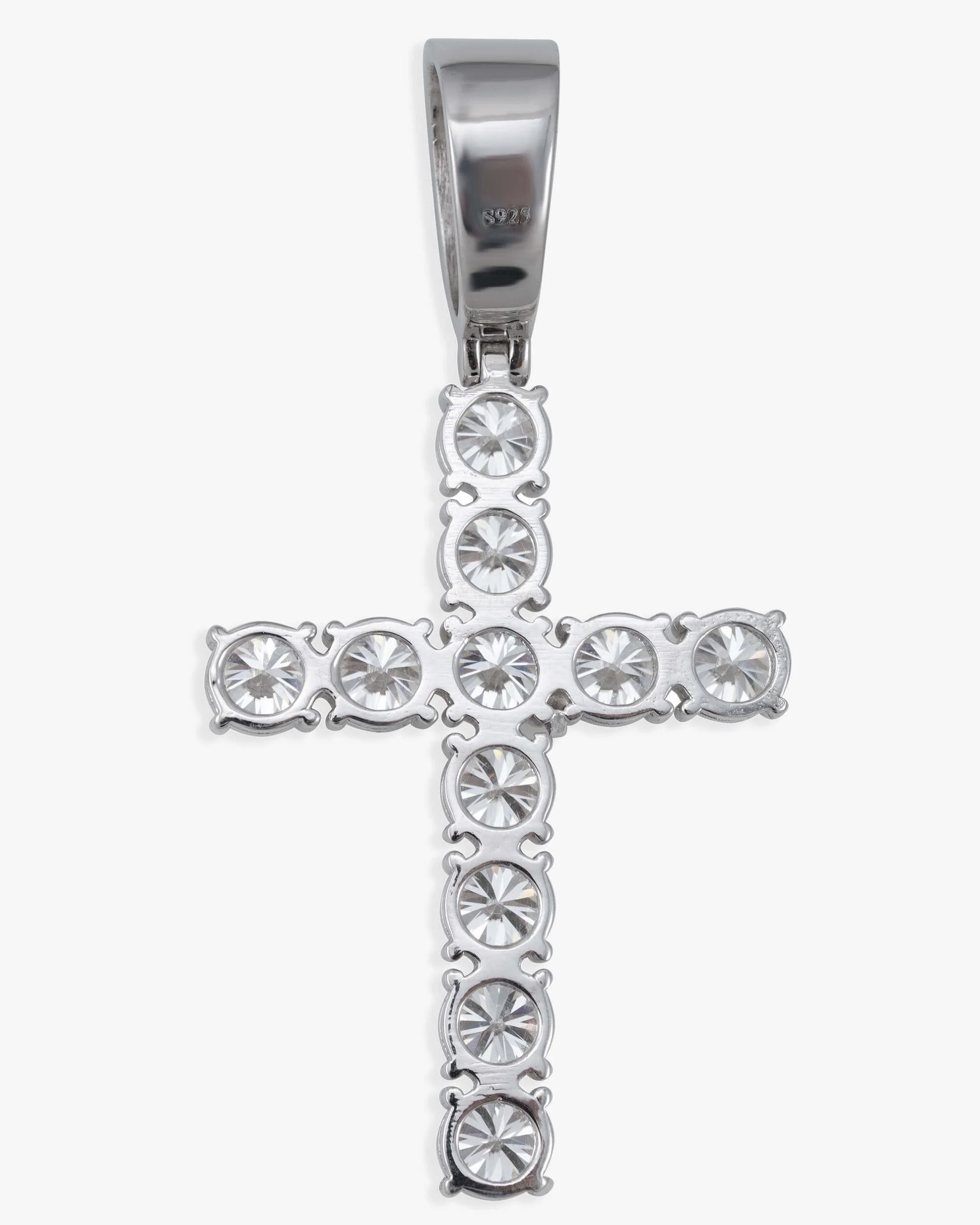 Moissanite Solitaire Cross Pendant 14K Gold - Image 3