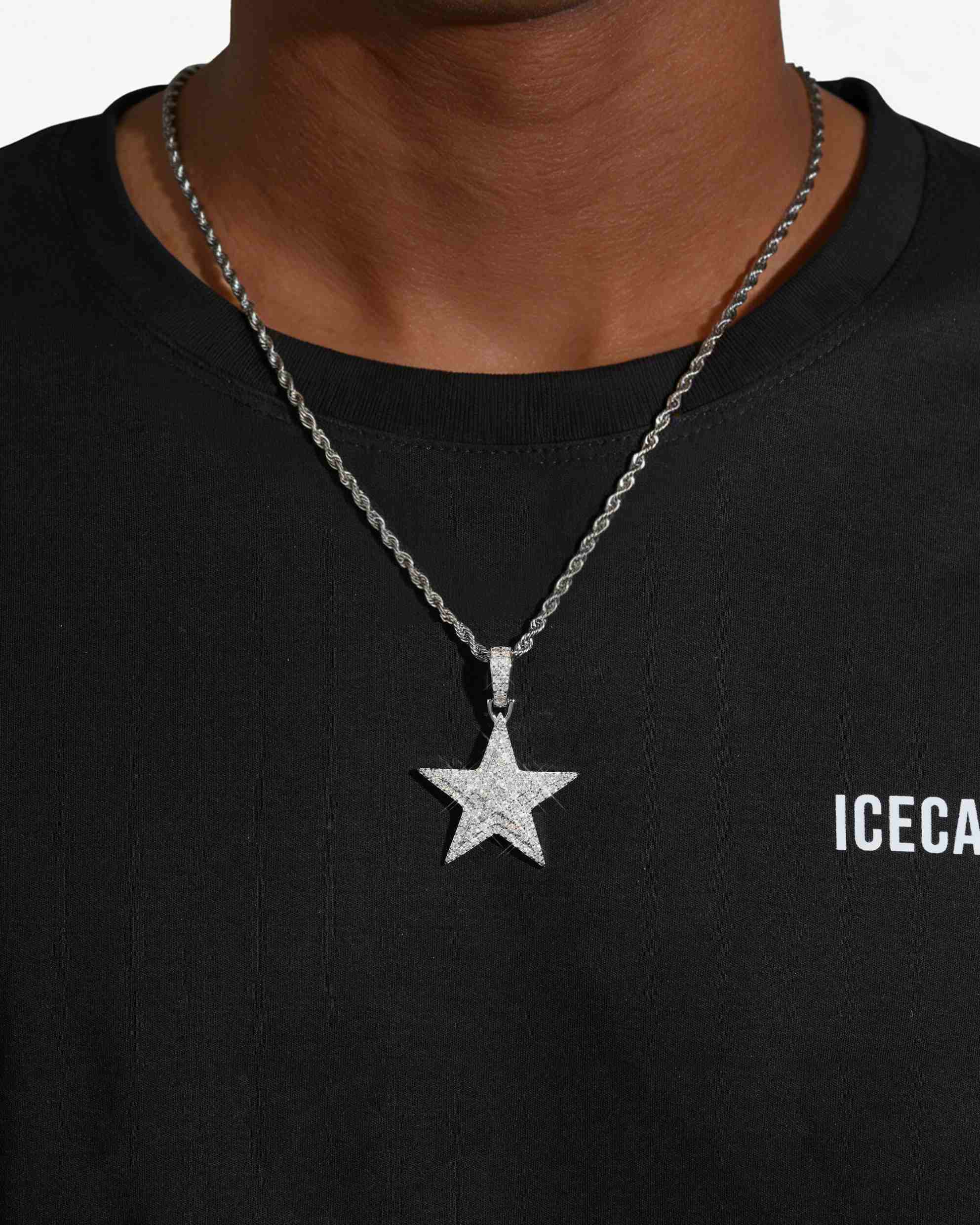 Moissanite Star Pendant 14K Gold - Image 2