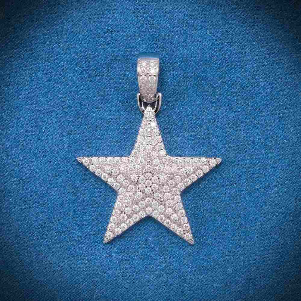 Moissanite Star Pendant 14K Gold - Image 5