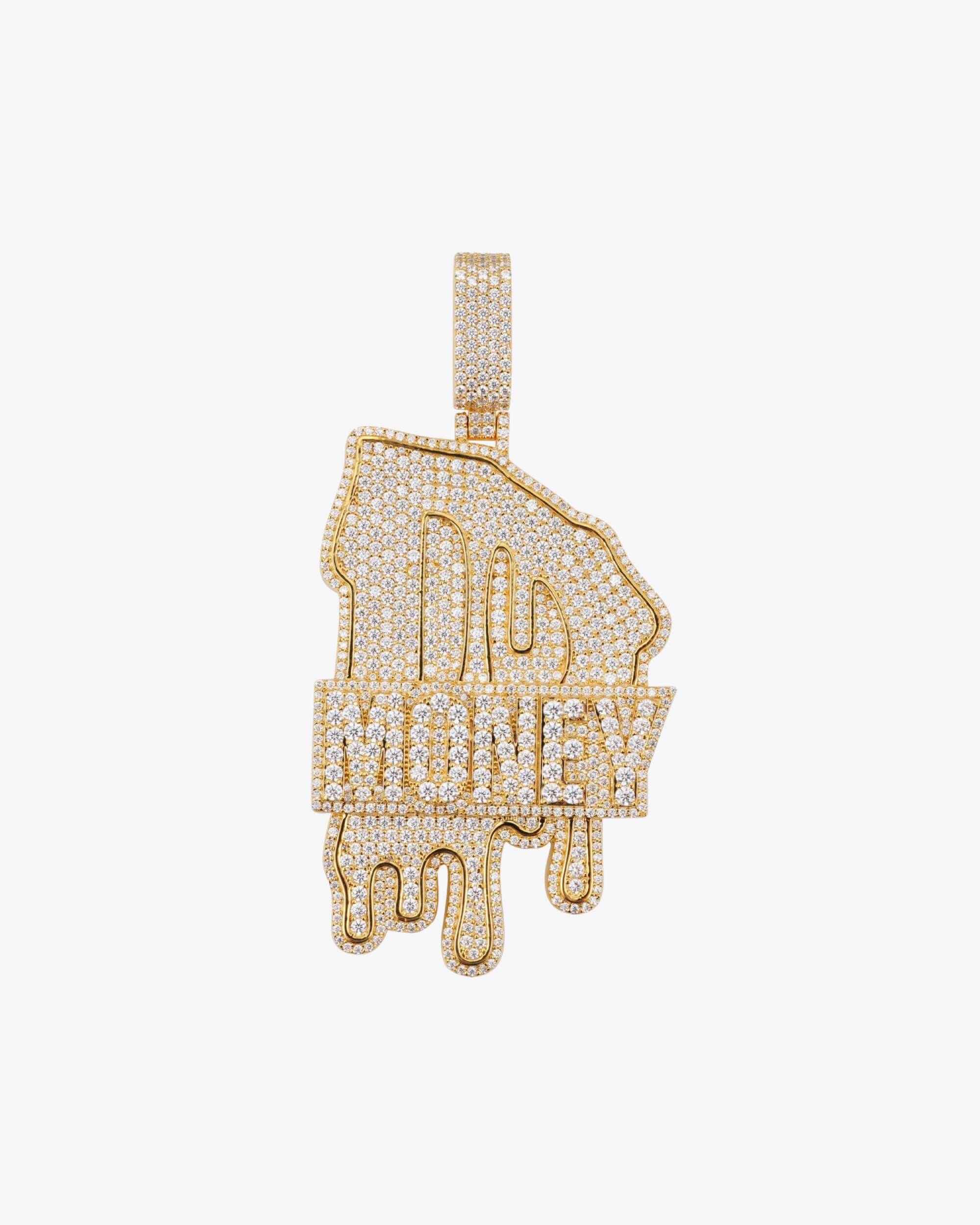 "MONEY" Custom Moissanite Name Pendant 14K Gold
