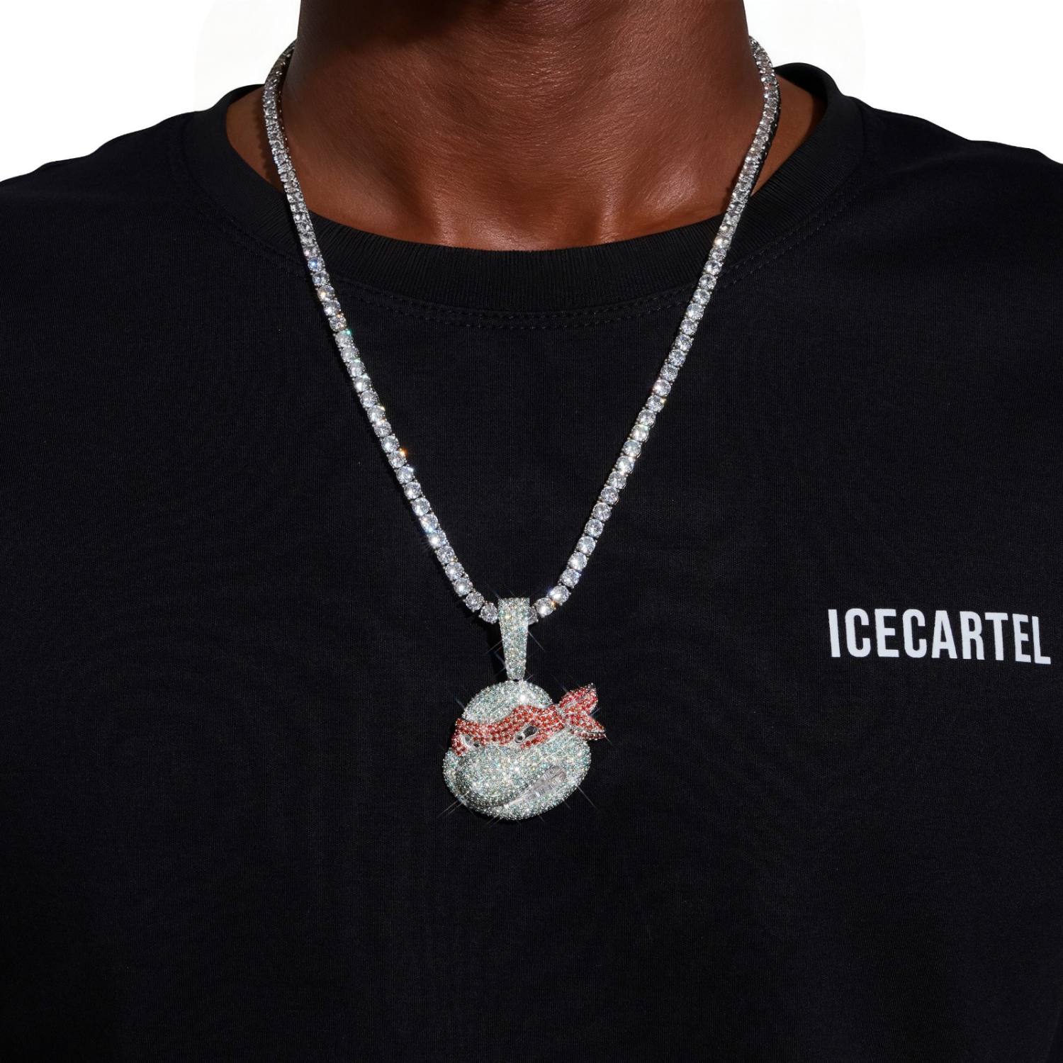 "NINJA TURTLE" Custom Moissanite Logo Pendant 14K Gold - Image 2