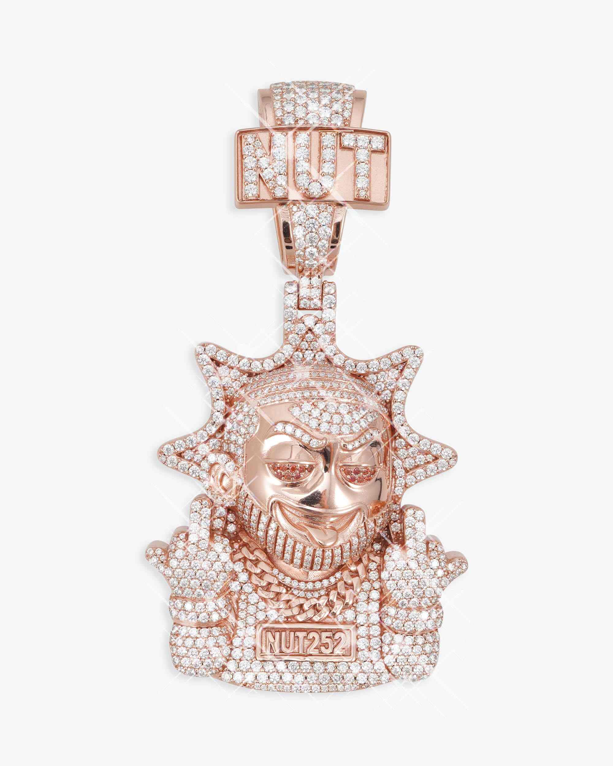 "NUT" Custom Moissanite Logo Pendant 14K Gold
