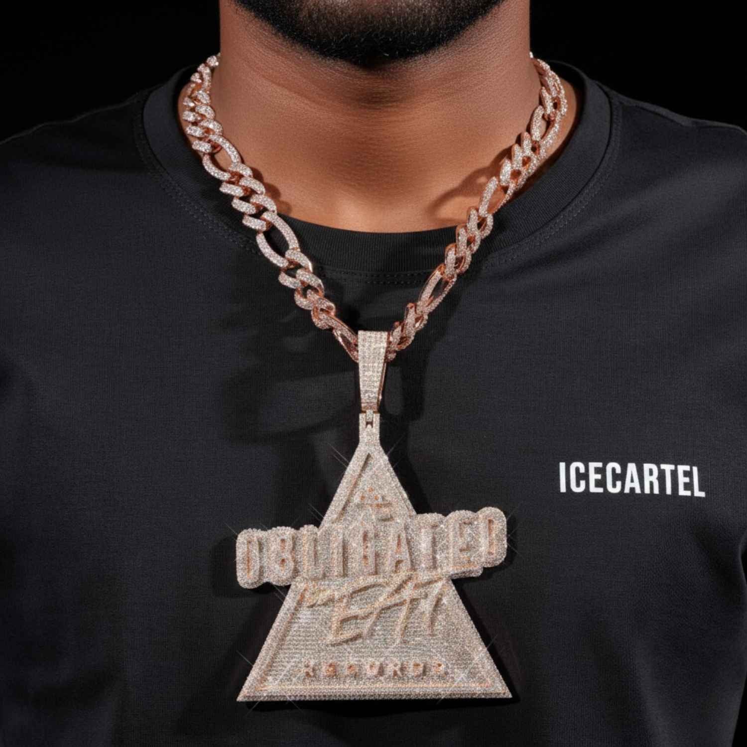 "OBLIGATED" Custom Moissanite Pendant 14K Gold - Image 2