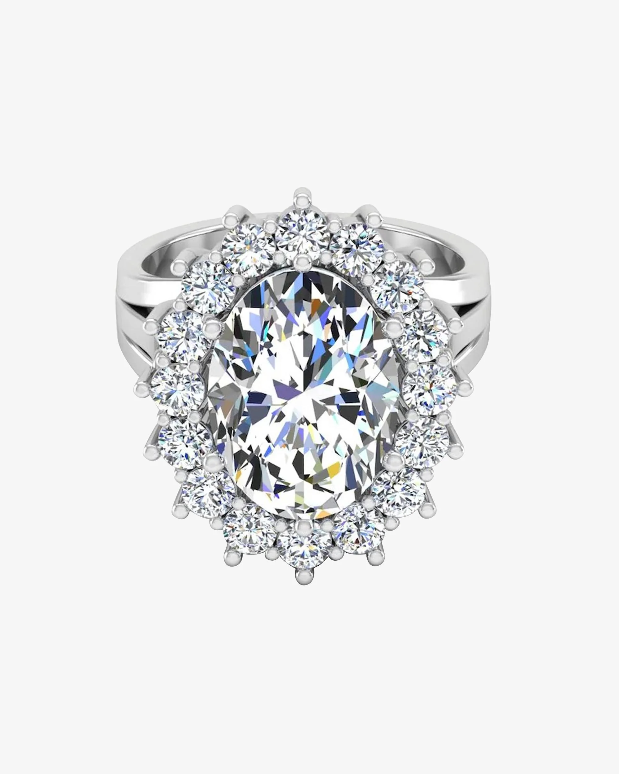 Oval Halo Moissanite Engagement Ring - Image 2