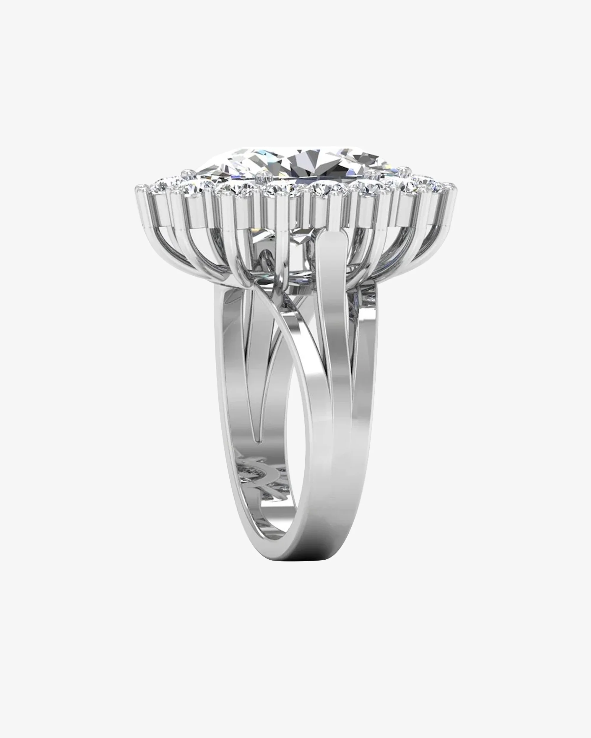 Oval Halo Moissanite Engagement Ring - Image 5