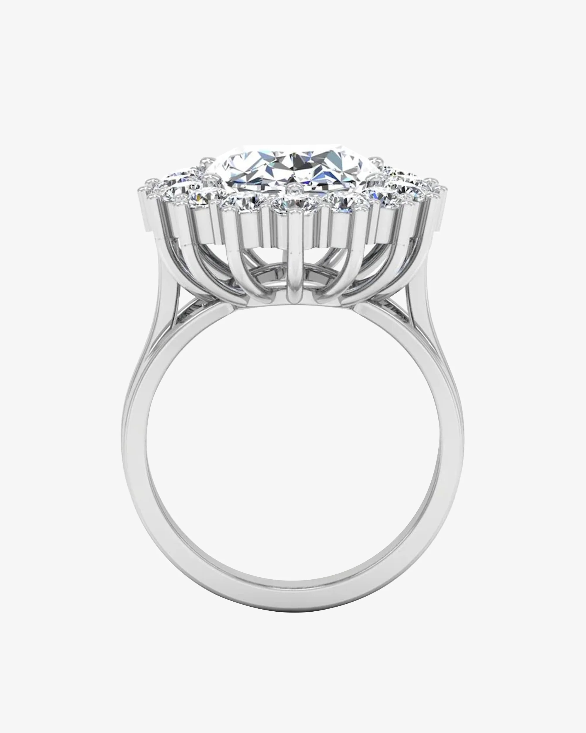 Oval Halo Moissanite Engagement Ring - Image 6
