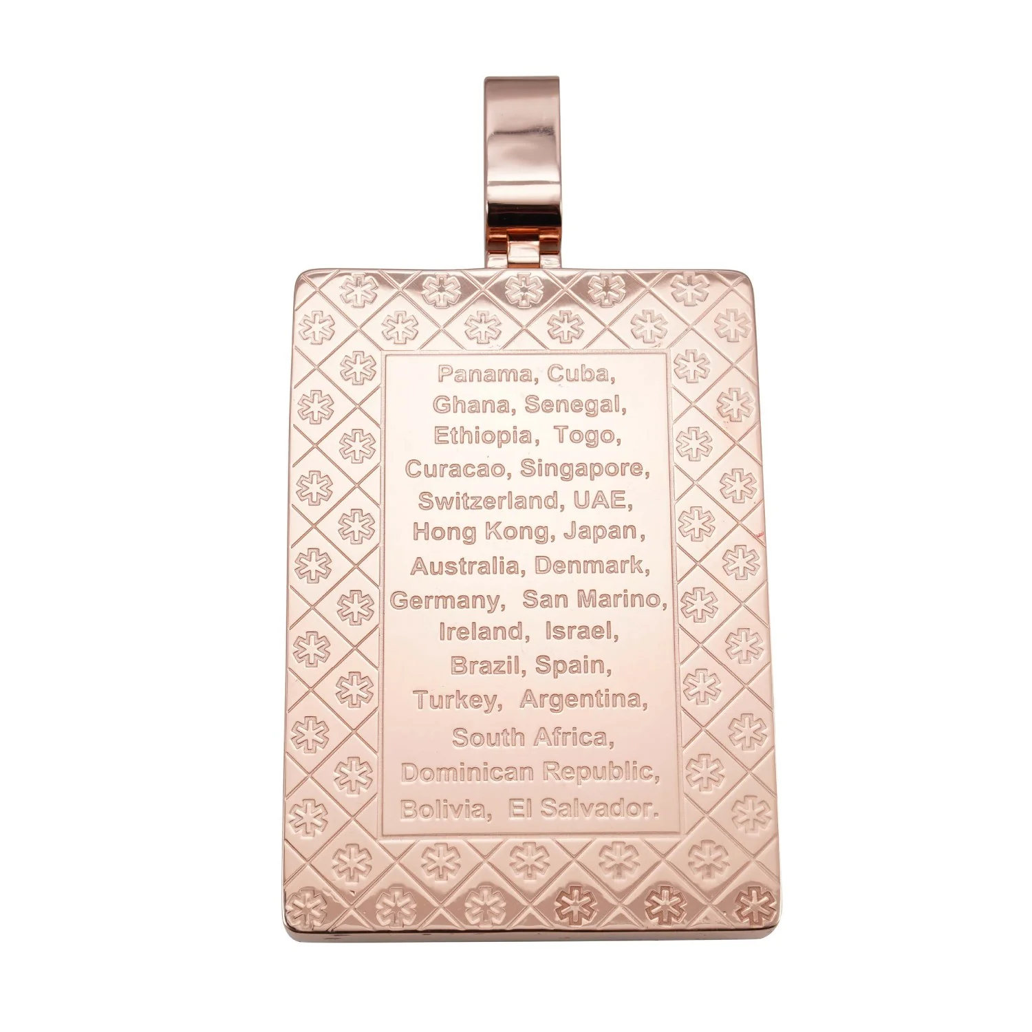 "PASSPORT" Custom Logo Moissanite Pendant 14K Gold - Image 3