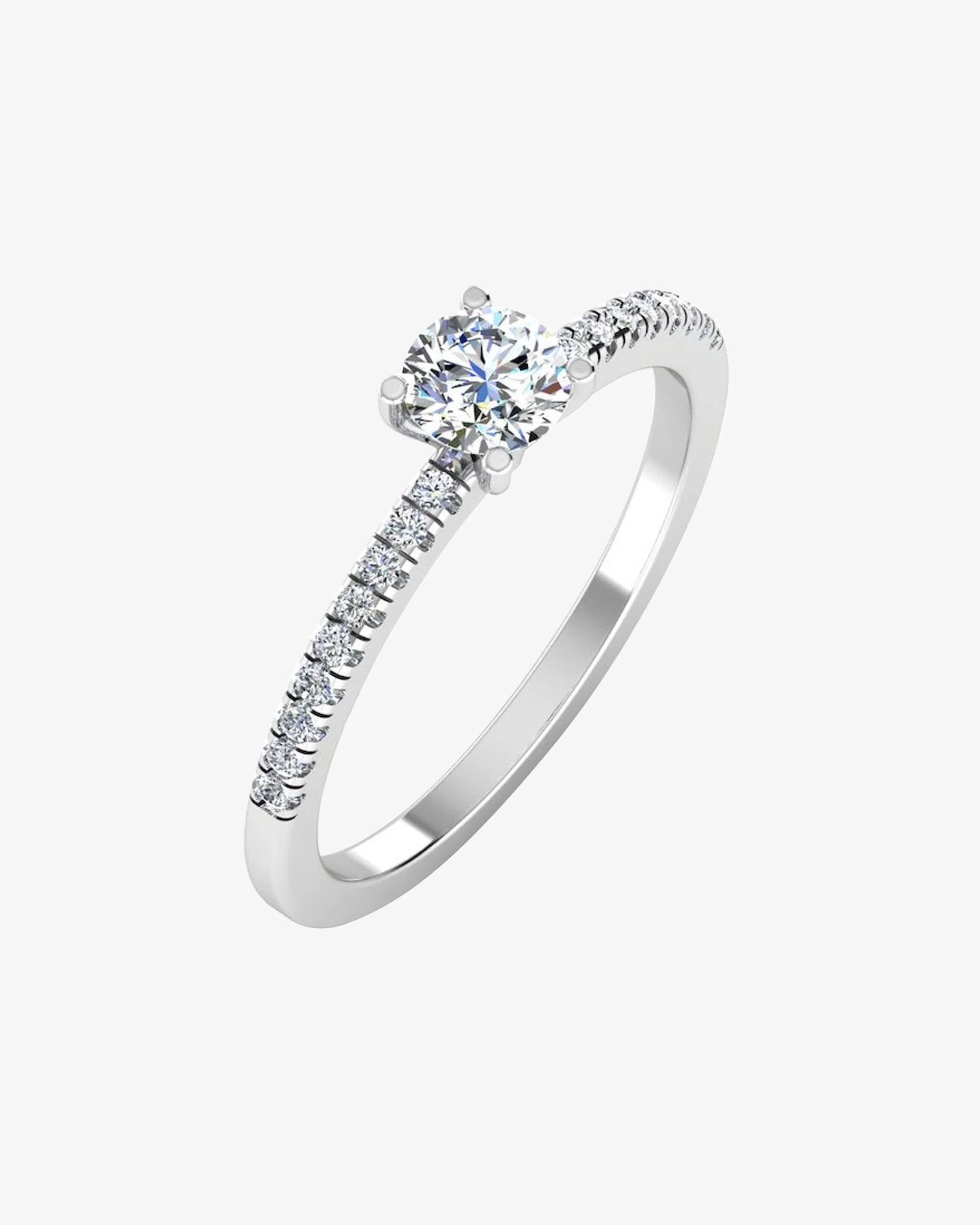 Petite Brilliant Cut Moissanite Engagement Ring