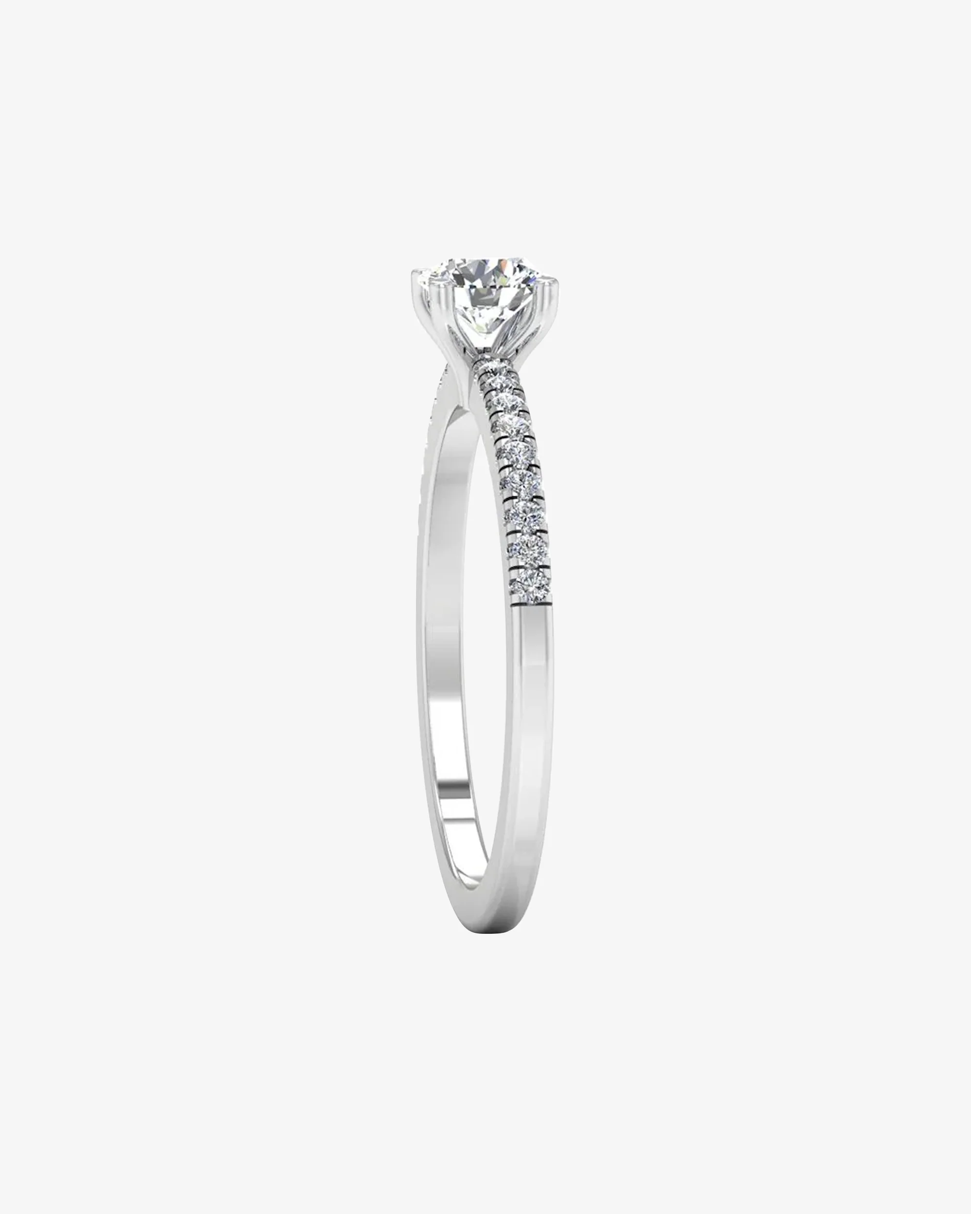 Petite Brilliant Cut Moissanite Engagement Ring - Image 5