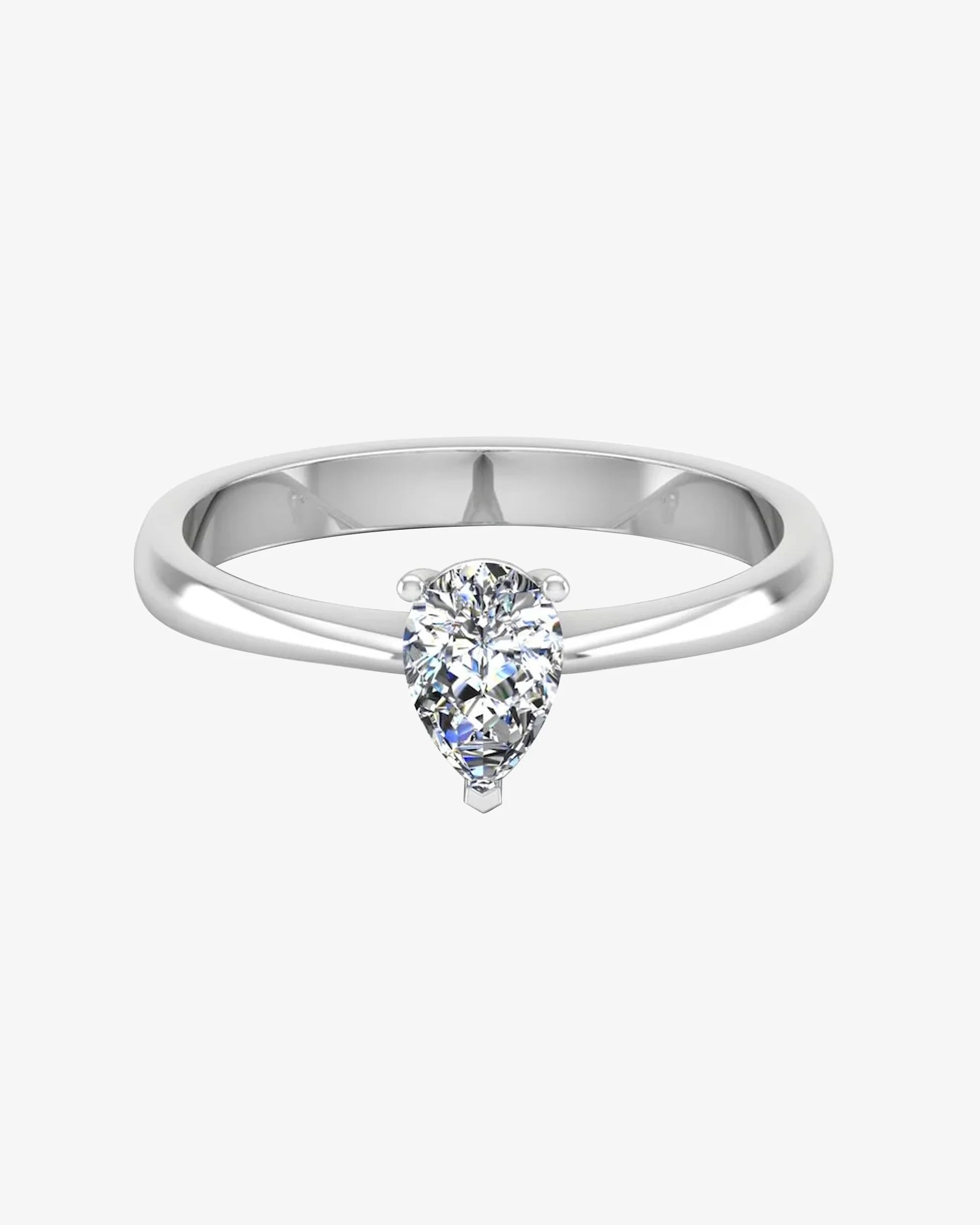Petite Pear Solitaire Moissanite Engagement Ring - Image 2