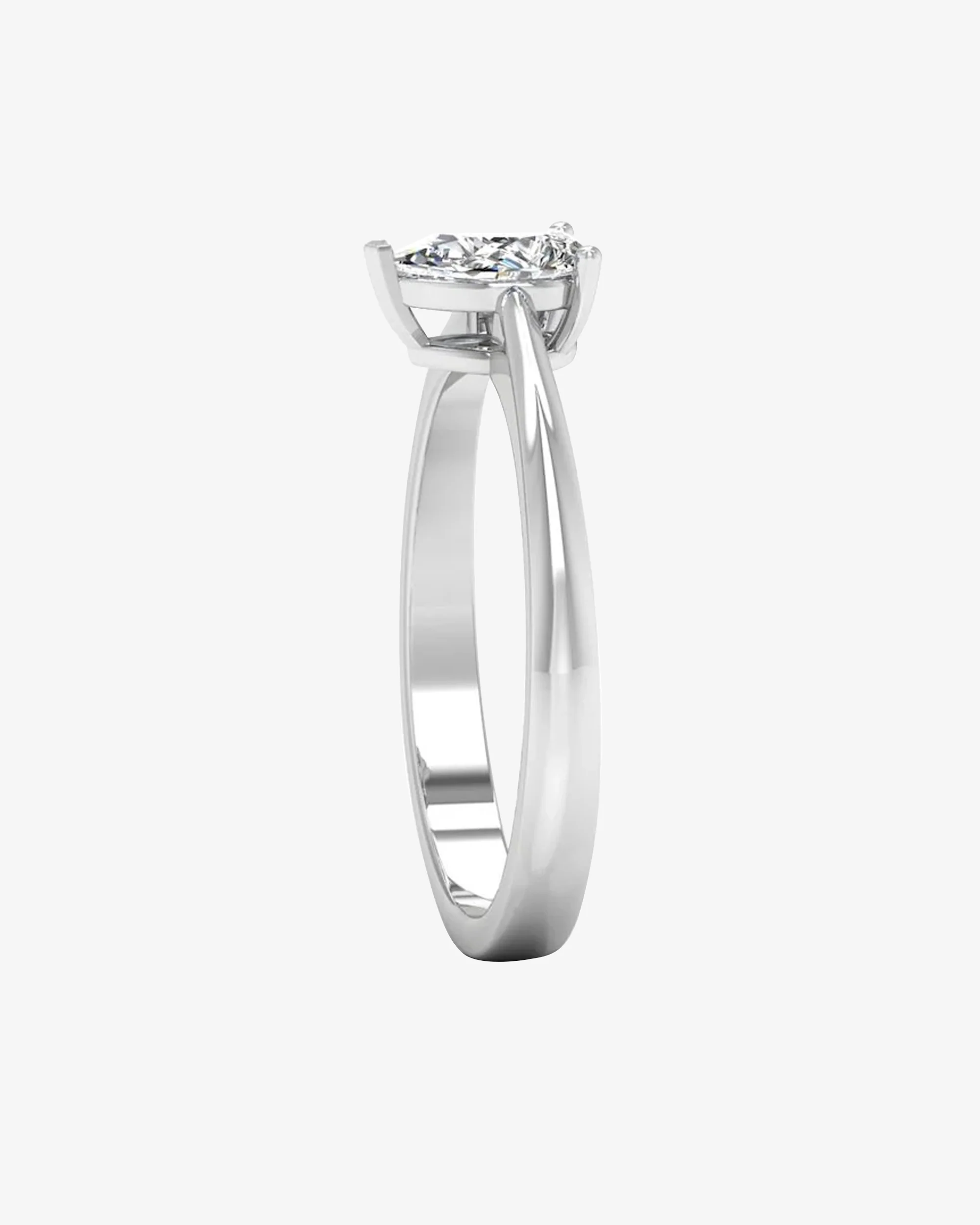 Petite Pear Solitaire Moissanite Engagement Ring - Image 5