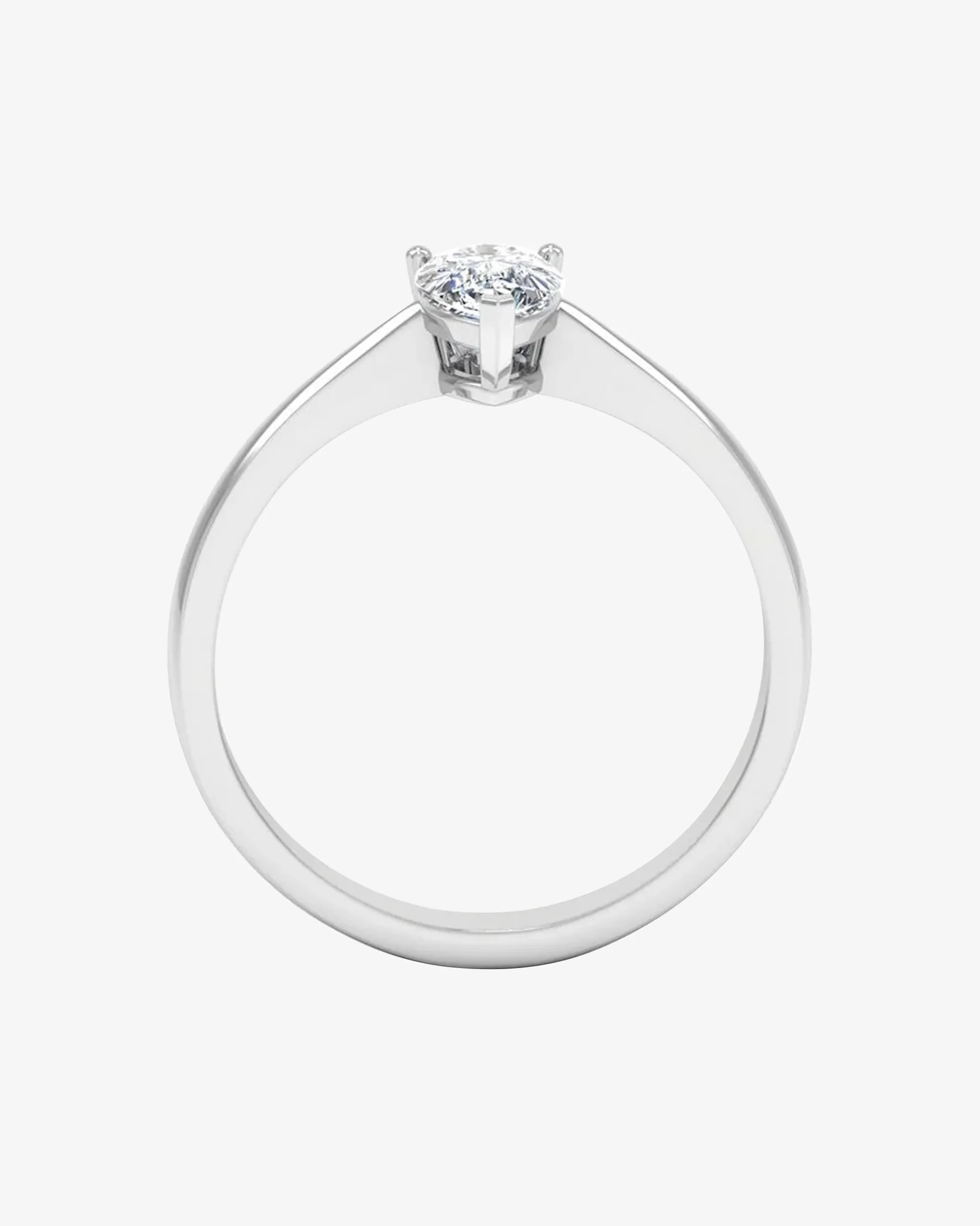 Petite Pear Solitaire Moissanite Engagement Ring - Image 6