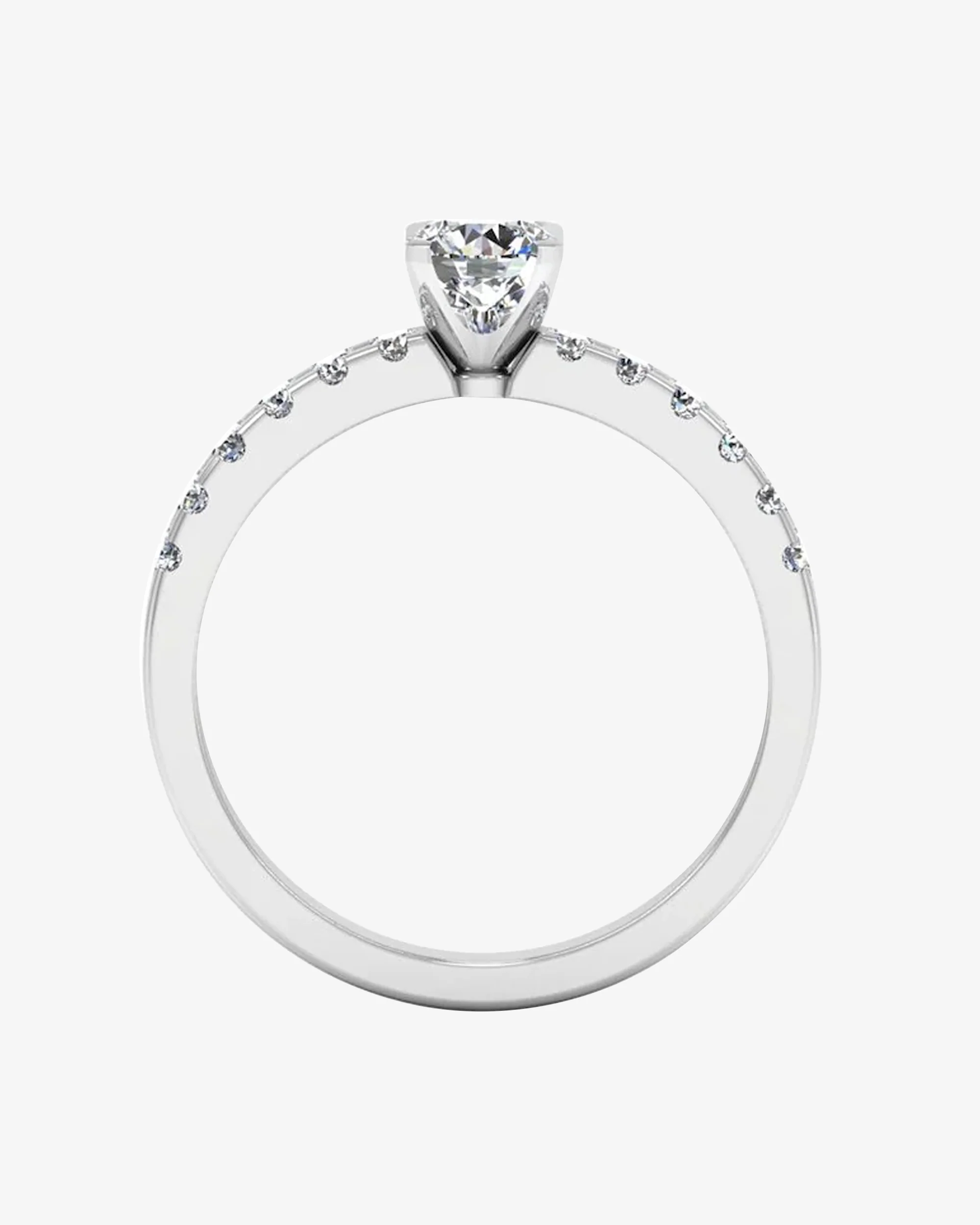 Petite Round Brilliant Moissanite Engagement Ring - Image 5