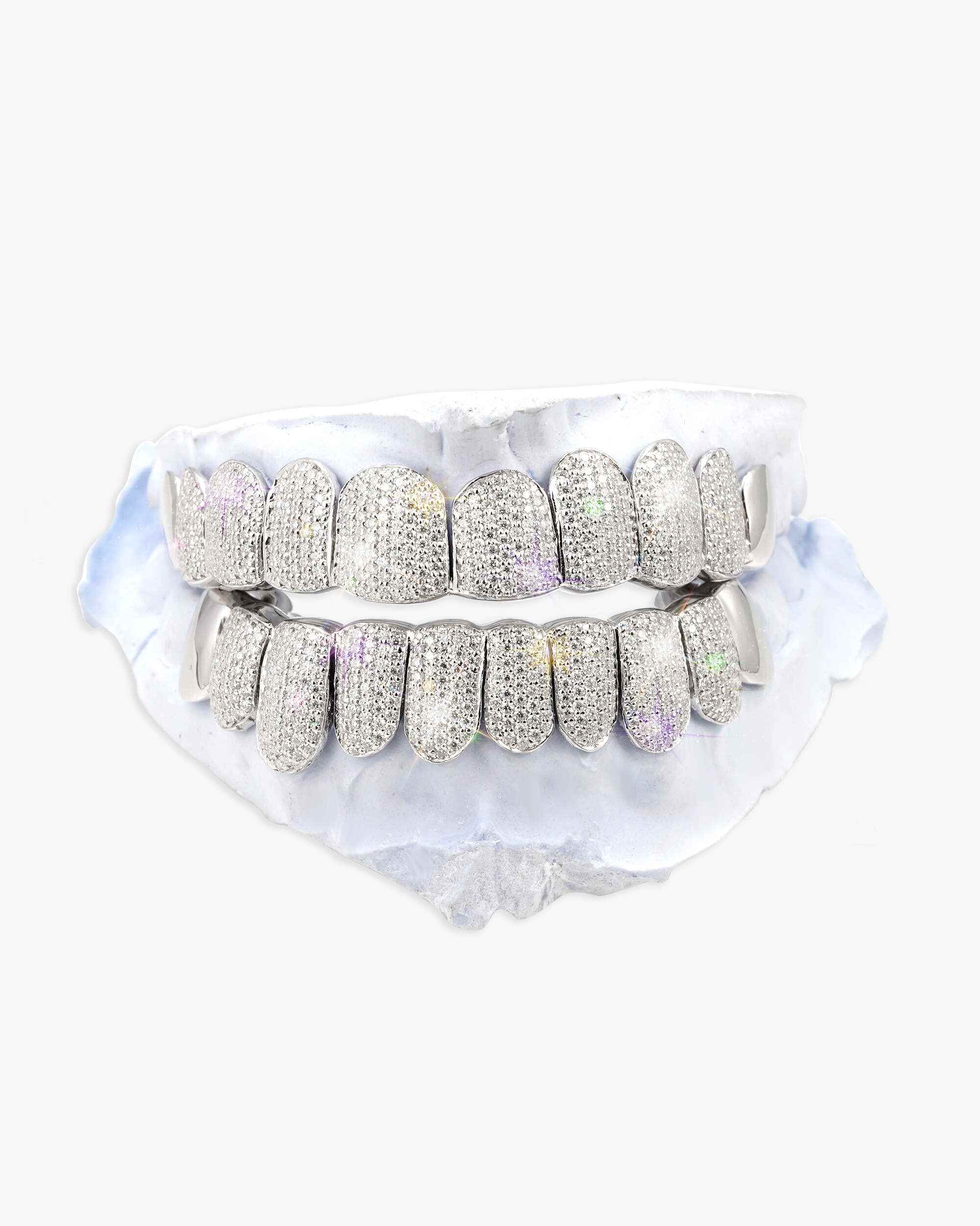 Plain Tusk Diamond Grillz 14K Gold