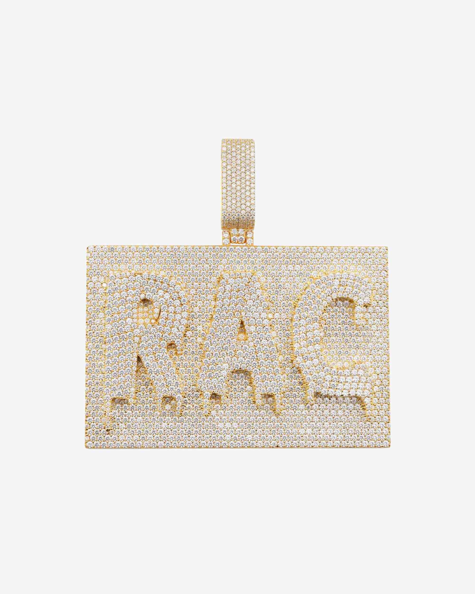 "RAC" Custom Moissanite Name Pendant 14K Gold