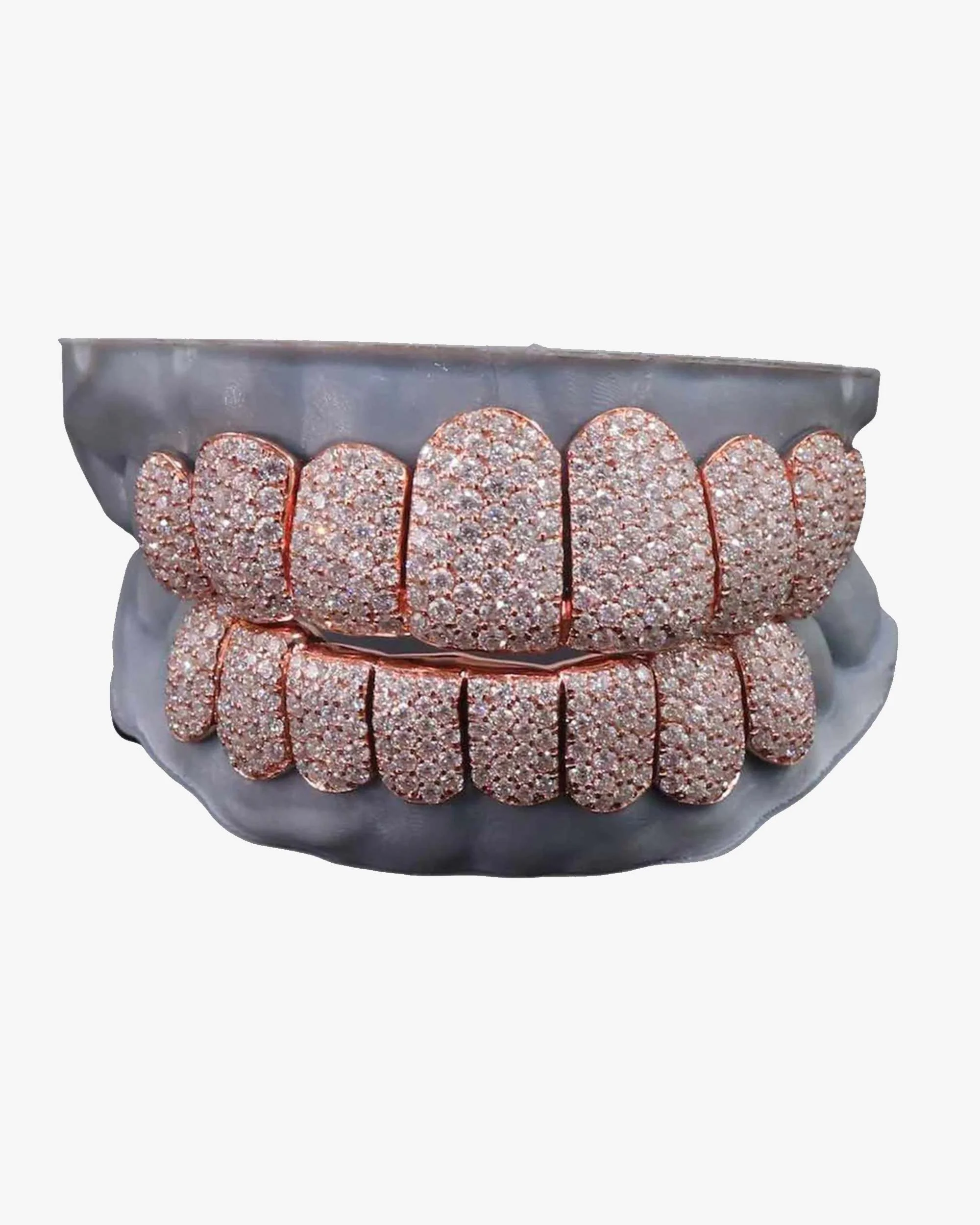 Rose Gold Perm Cut Custom Diamond Grillz 14K Gold