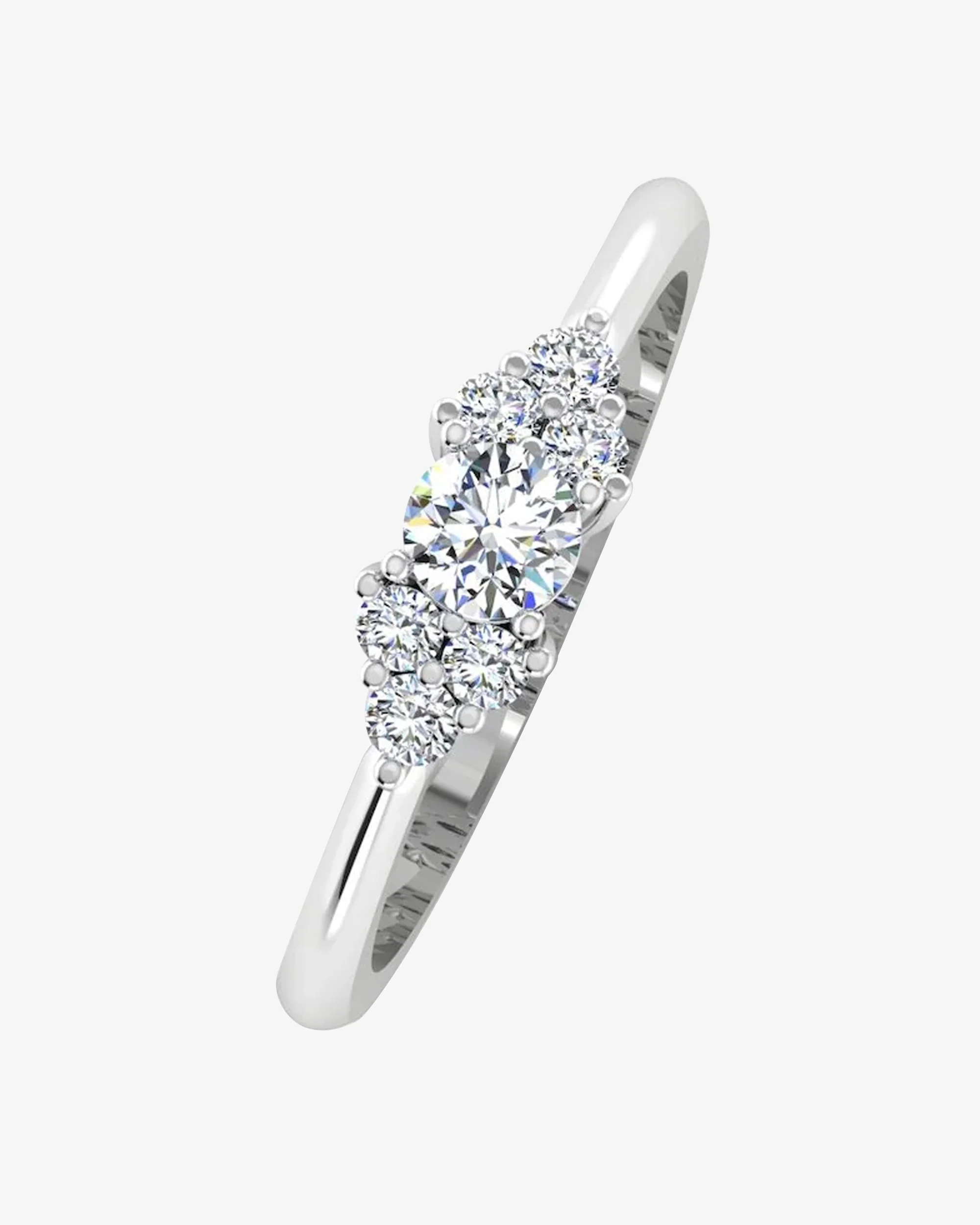 Round Cut Petite Moissanite Engagement Ring - Image 4