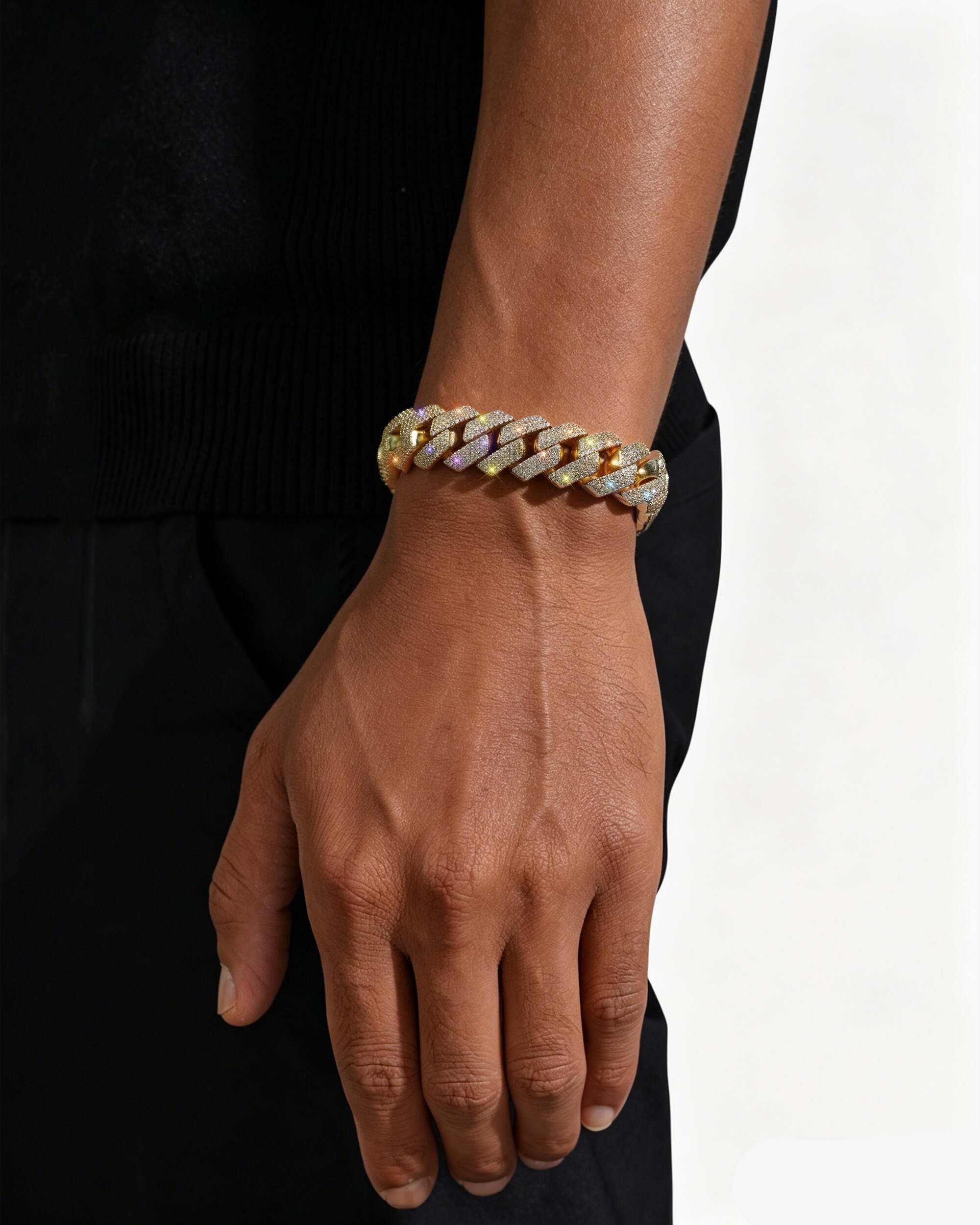 Moissanite Cuban Link Bracelet 14K Gold (ALL SIZES) - Image 22