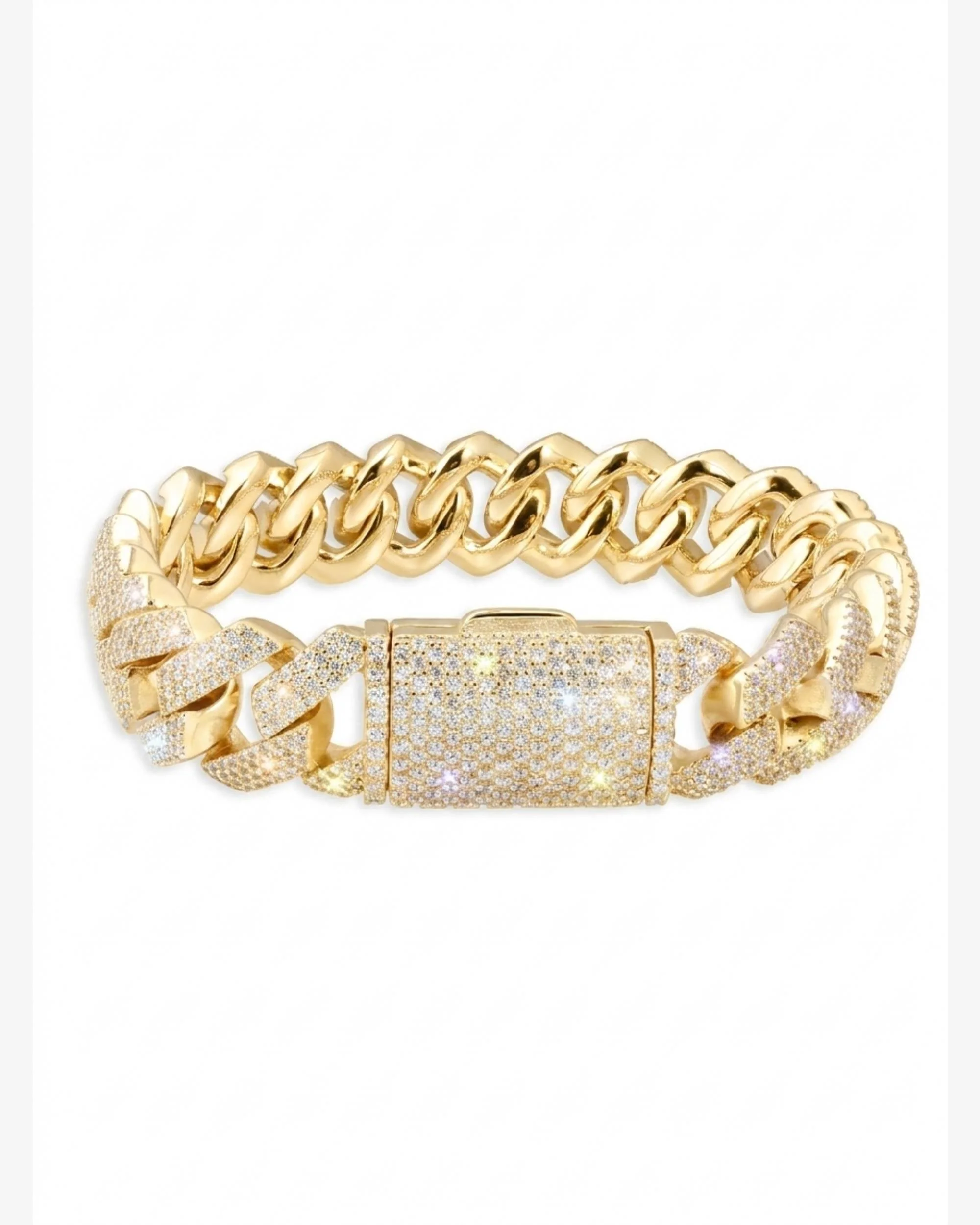 Moissanite Cuban Link Bracelet 14K Gold (ALL SIZES) - Image 24