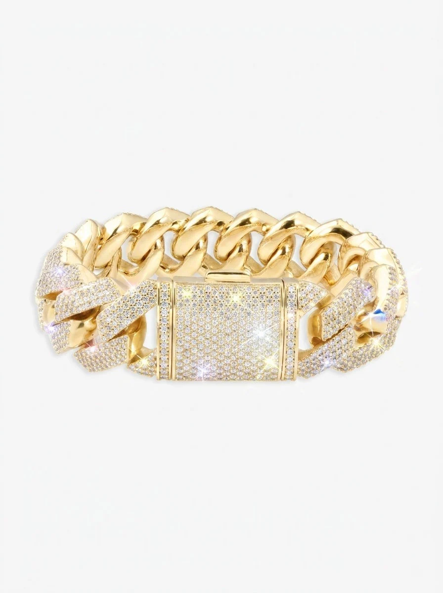 Moissanite Cuban Link Bracelet 14K Gold (ALL SIZES) - Image 32