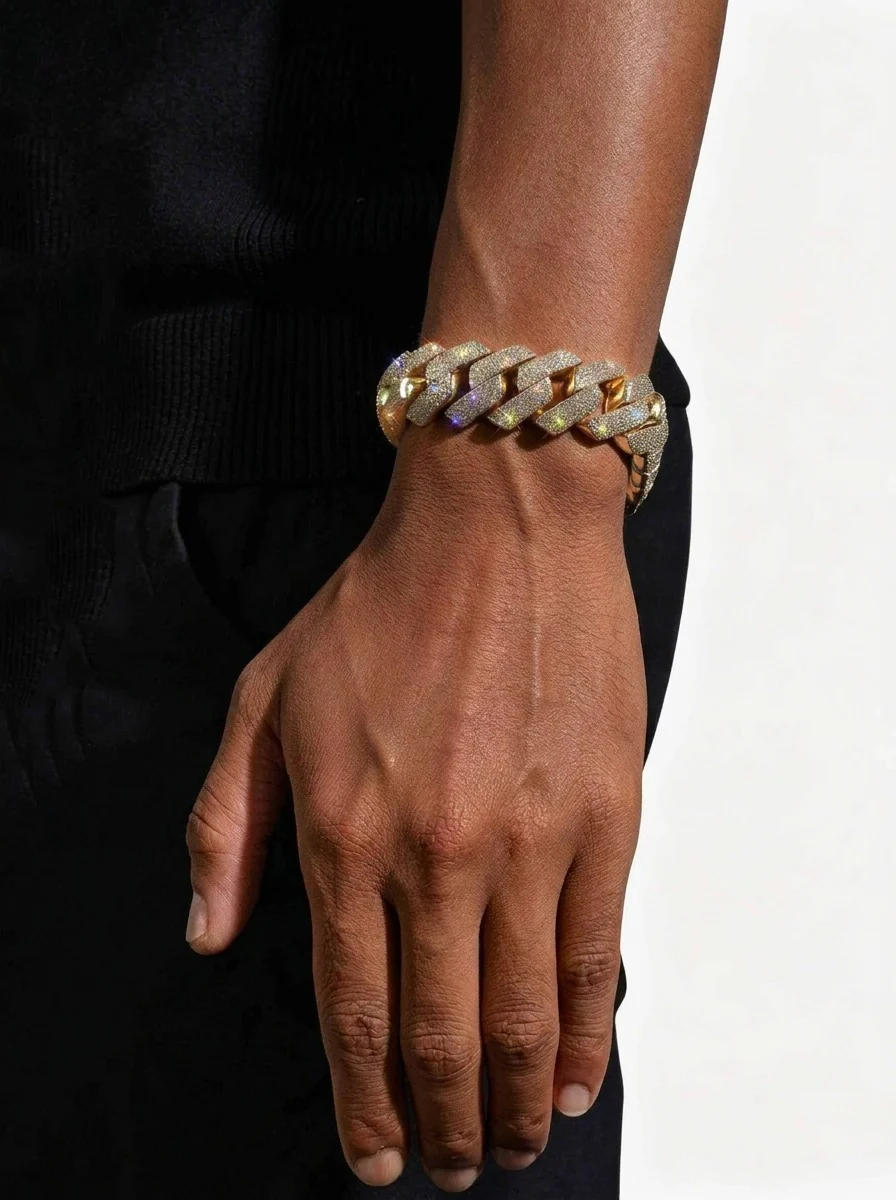 Moissanite Cuban Link Bracelet 14K Gold (ALL SIZES) - Image 41