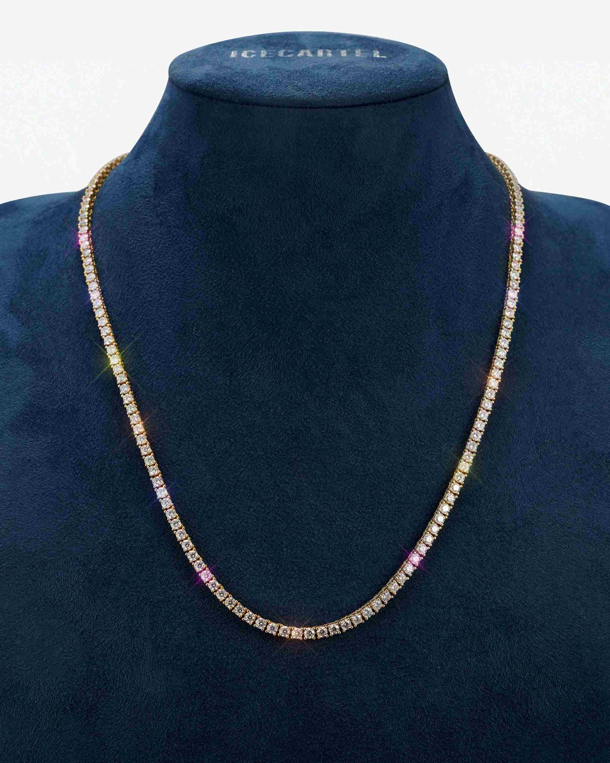S925 Silver Moissanite Tennis Chain 14K Gold (ALL SIZES) - Image 23