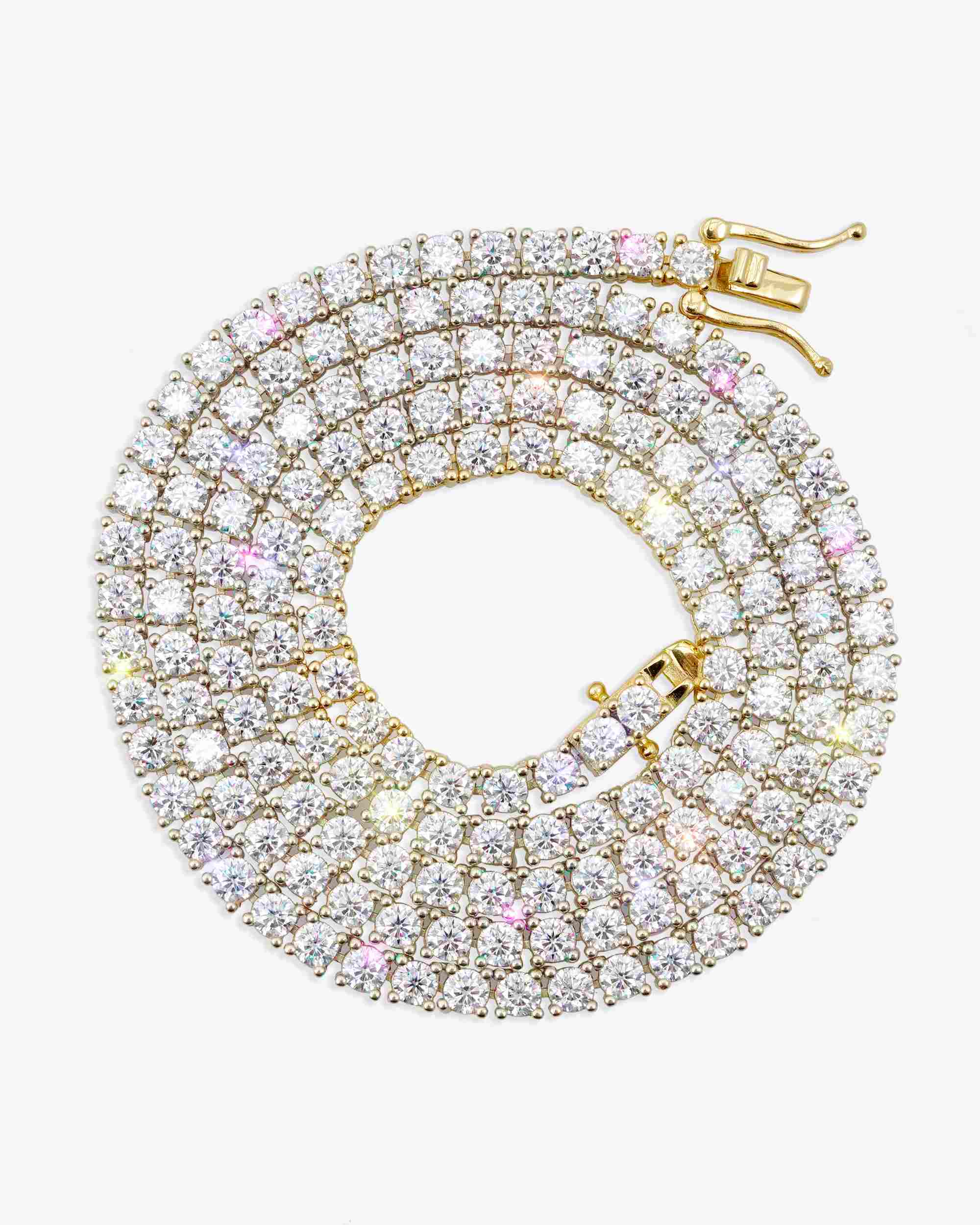 S925 Silver Moissanite Tennis Chain 14K Gold (ALL SIZES) - Image 26