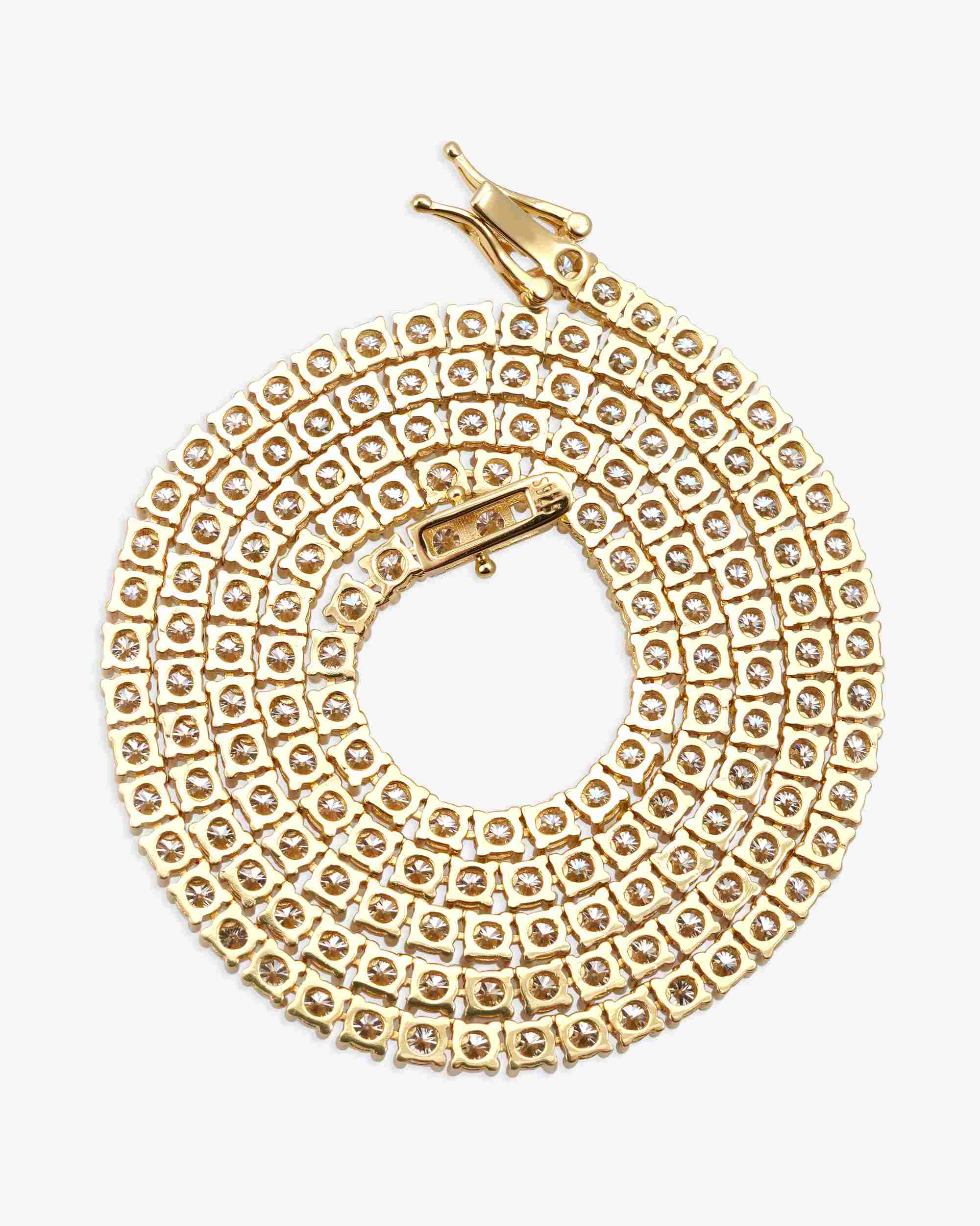 S925 Silver Moissanite Tennis Chain 14K Gold (ALL SIZES) - Image 27