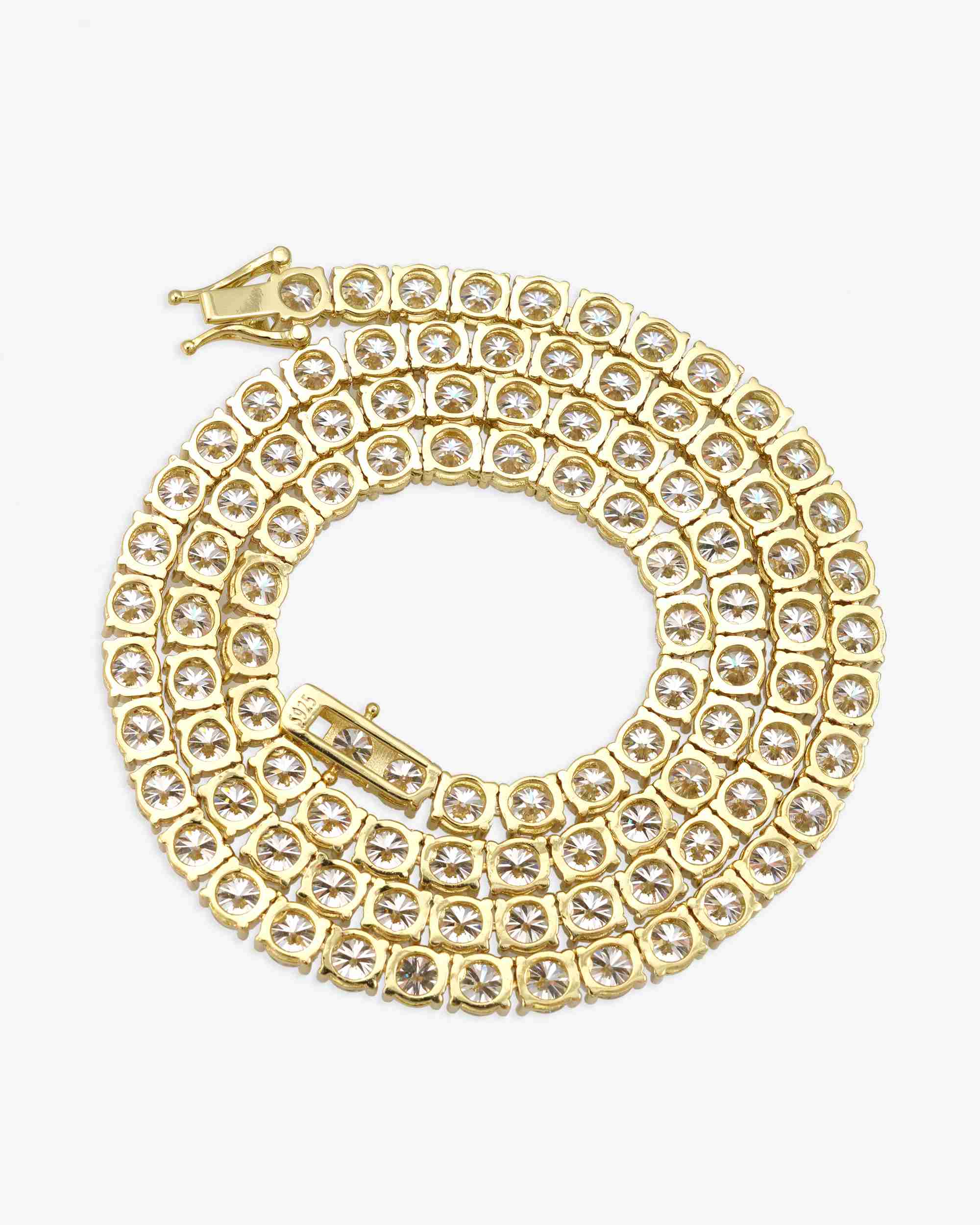 S925 Silver Moissanite Tennis Chain 14K Gold (ALL SIZES) - Image 30