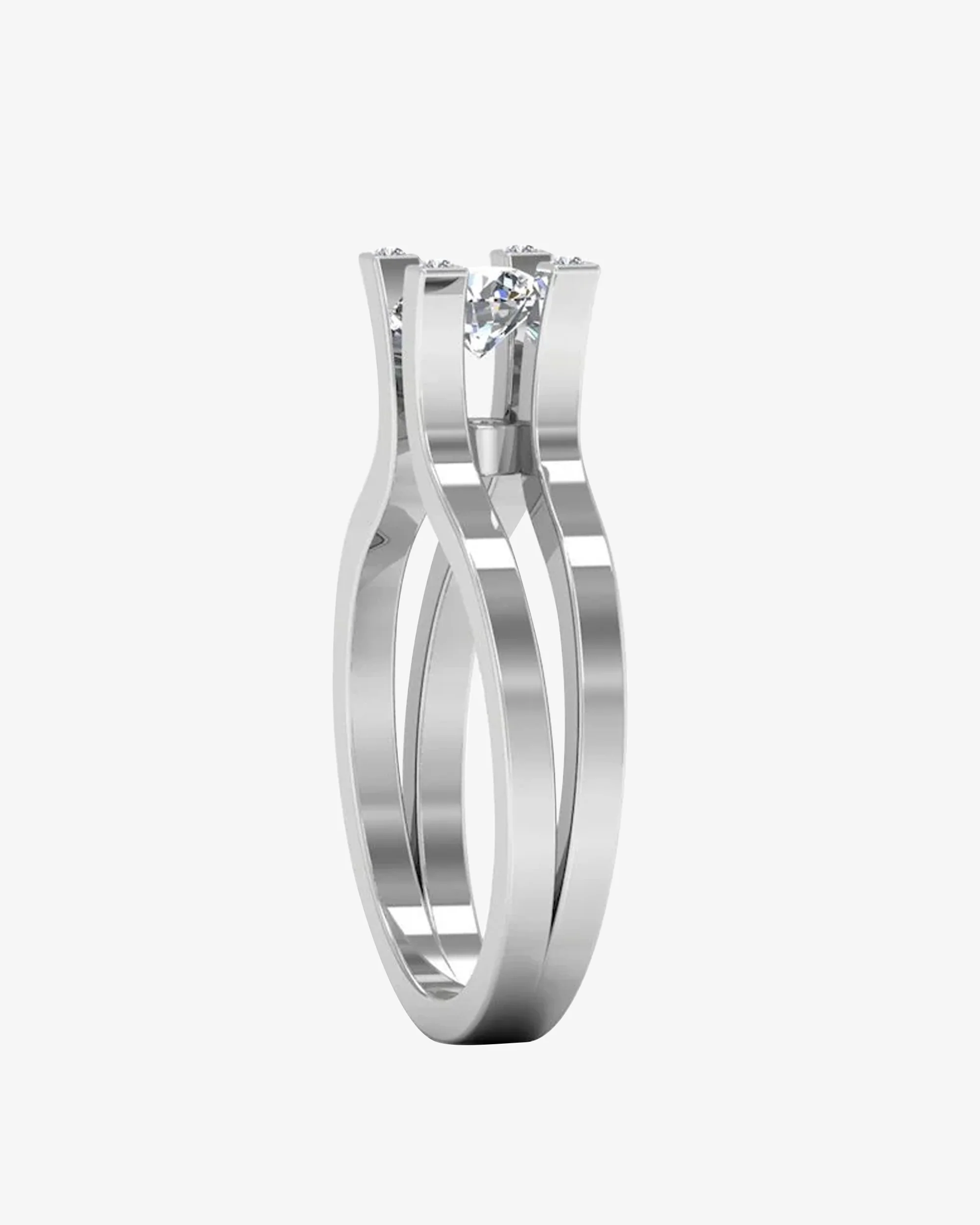Simplistic Split Shank Moissanite Engagement Ring - Image 5