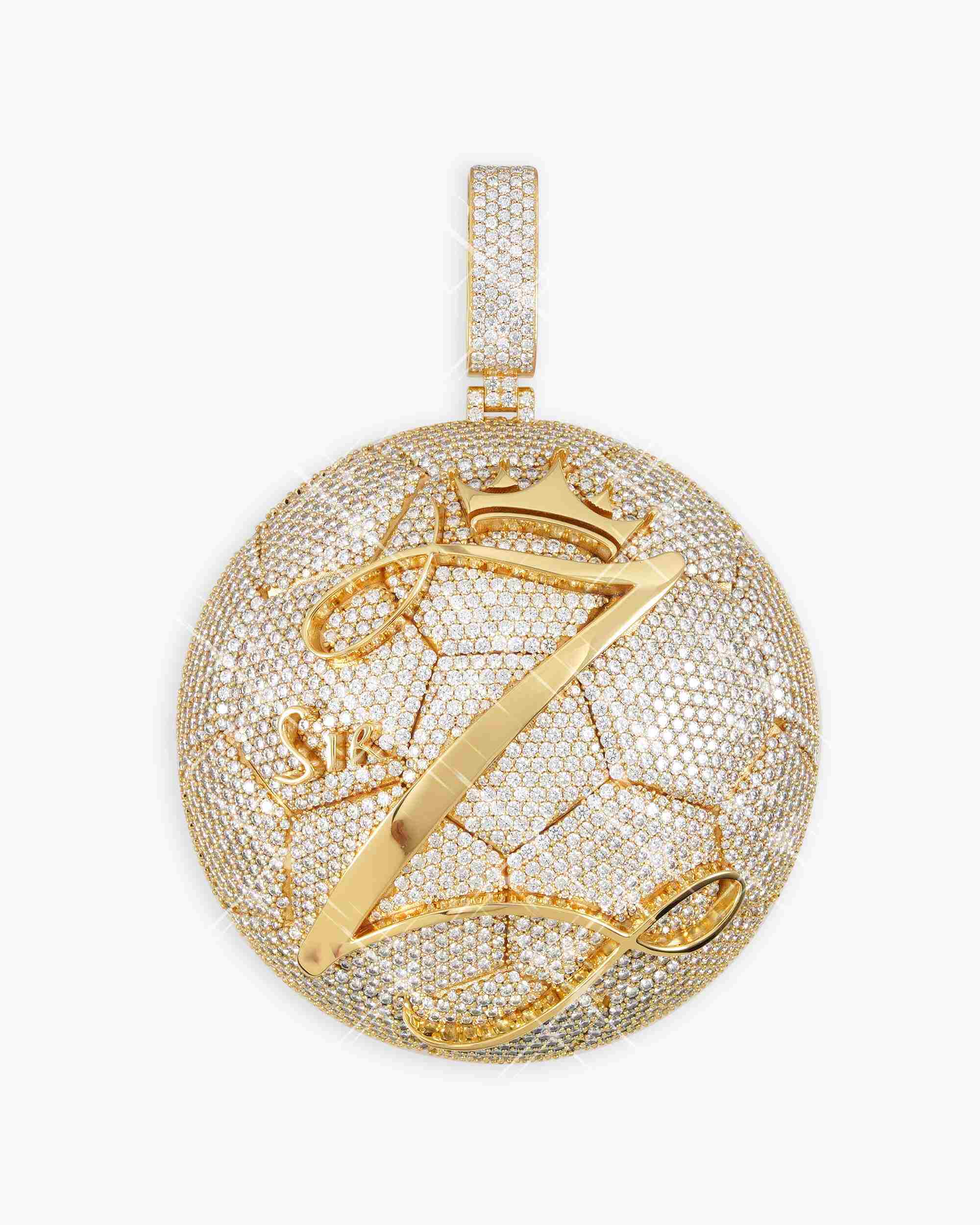 "SIR Z GOLDEN BALL" Custom Circle Pendant 14K Gold
