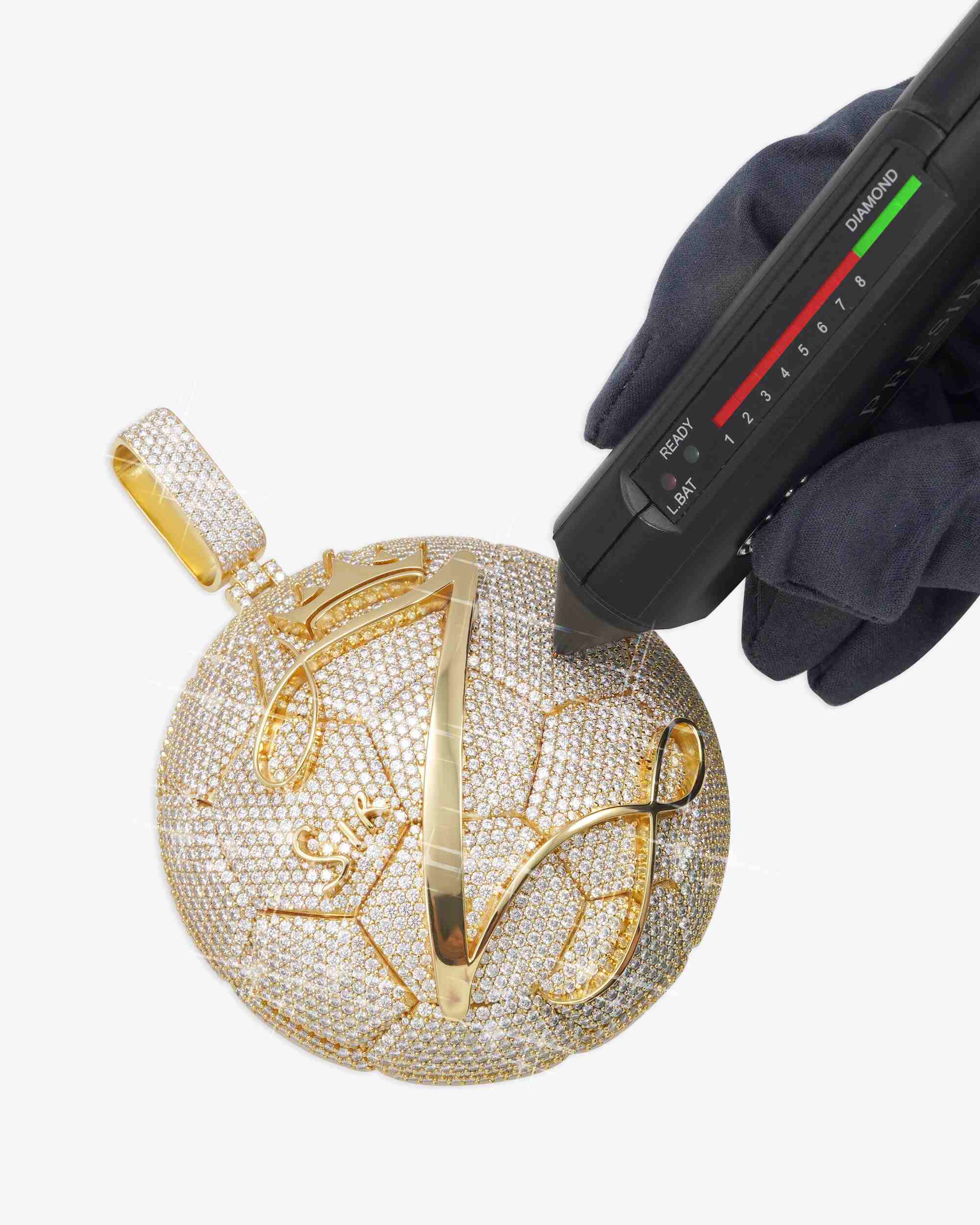 "SIR Z GOLDEN BALL" Custom Circle Pendant 14K Gold - Image 4