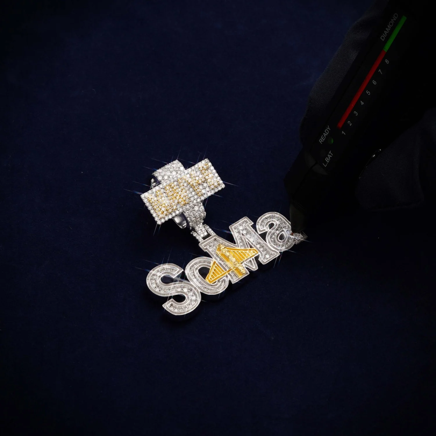 "SoMa" Custom Moissanite Name Pendant 14K Gold - Image 3