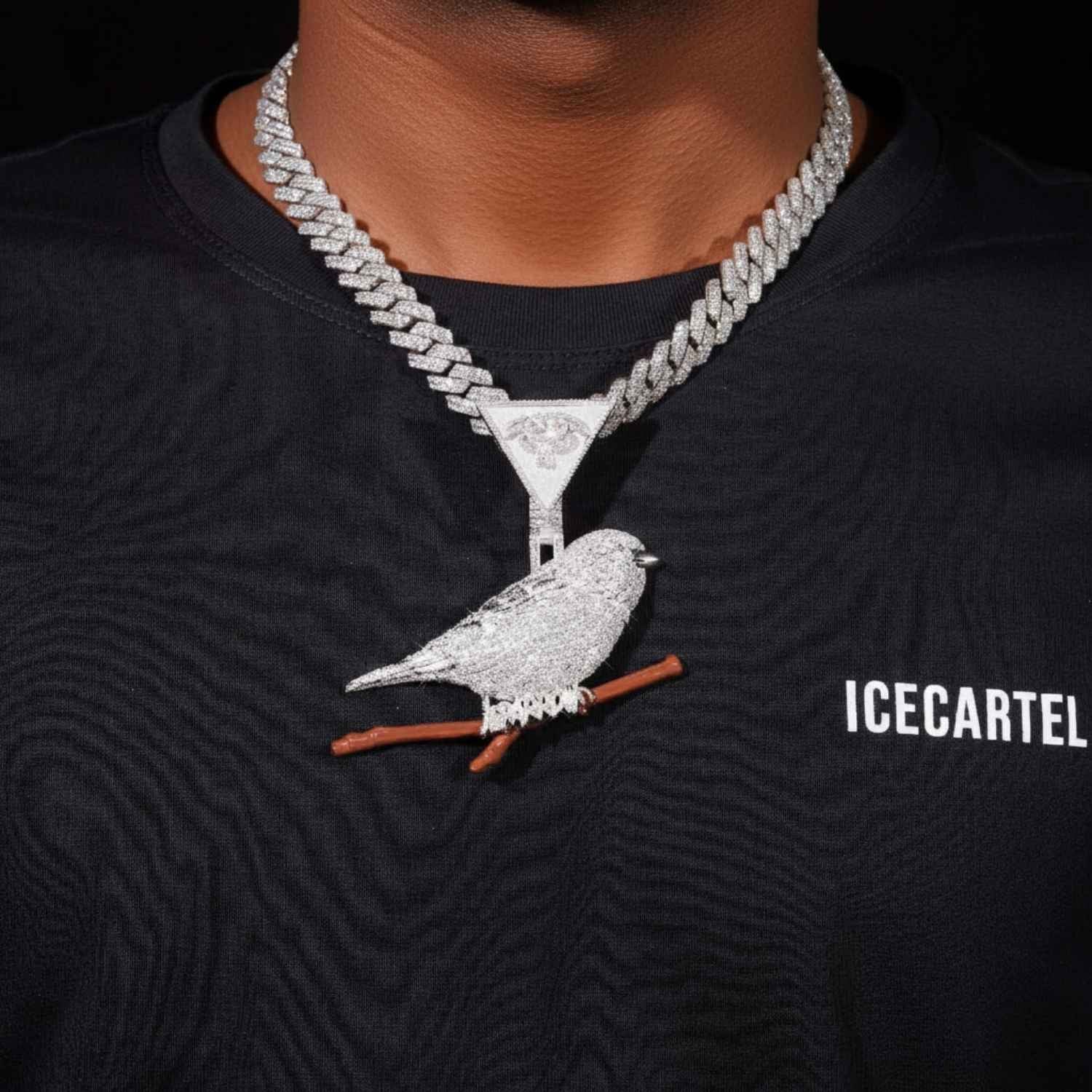 "SPARROW" Custom Moissanite Pendant 14K Gold - Image 2