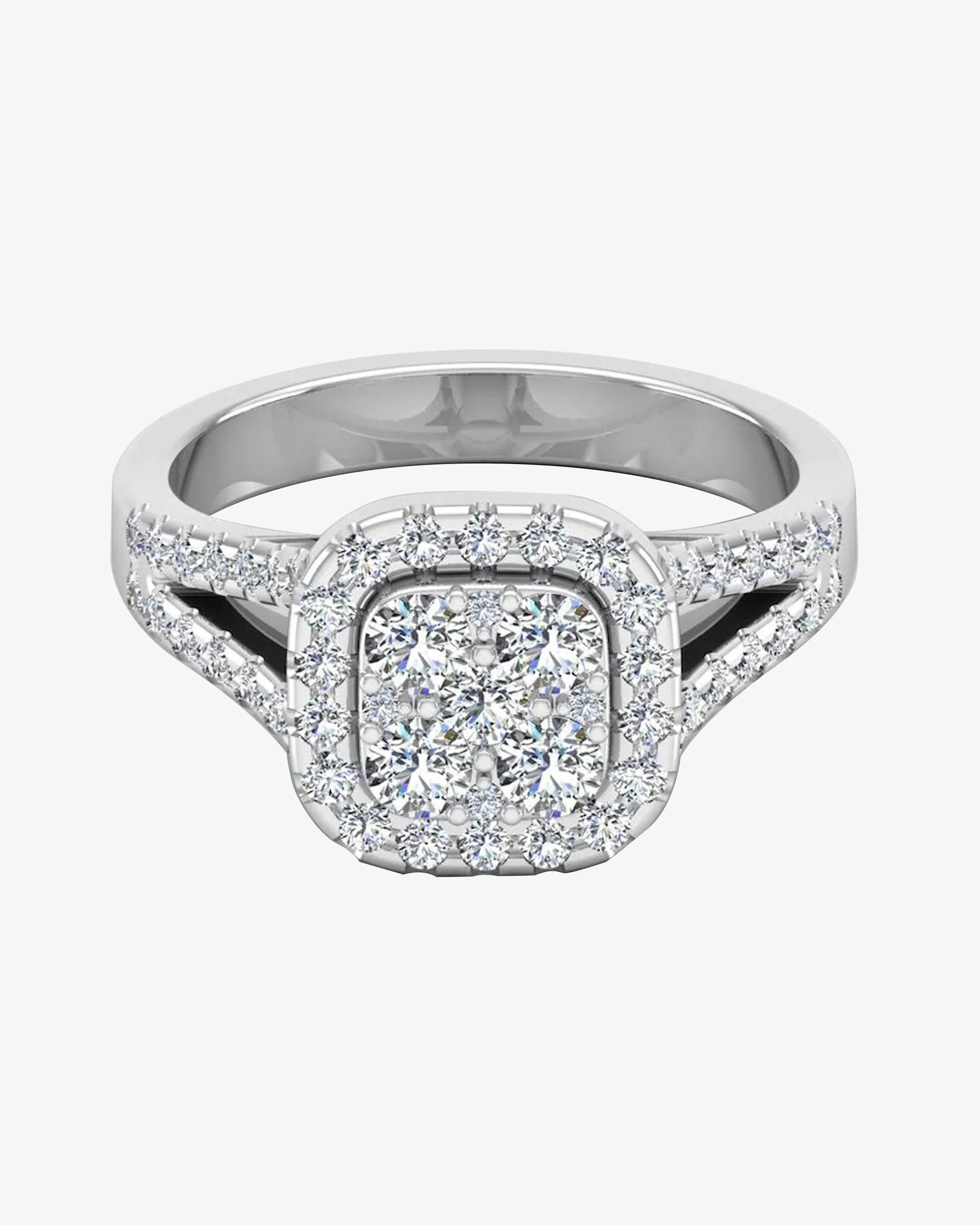 Split Shank Brilliant Cut Moissanite Engagement Ring - Image 2