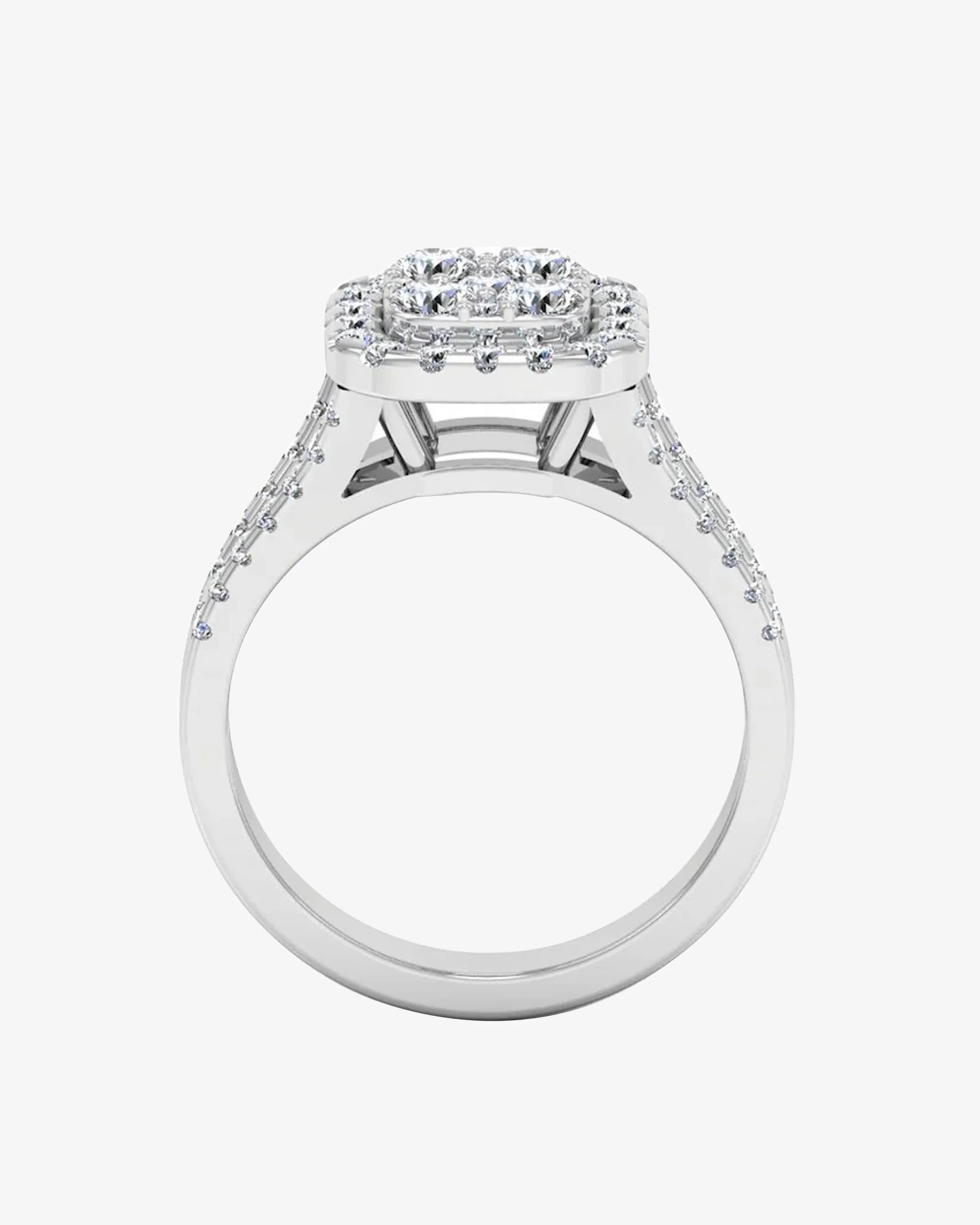 Split Shank Brilliant Cut Moissanite Engagement Ring - Image 5