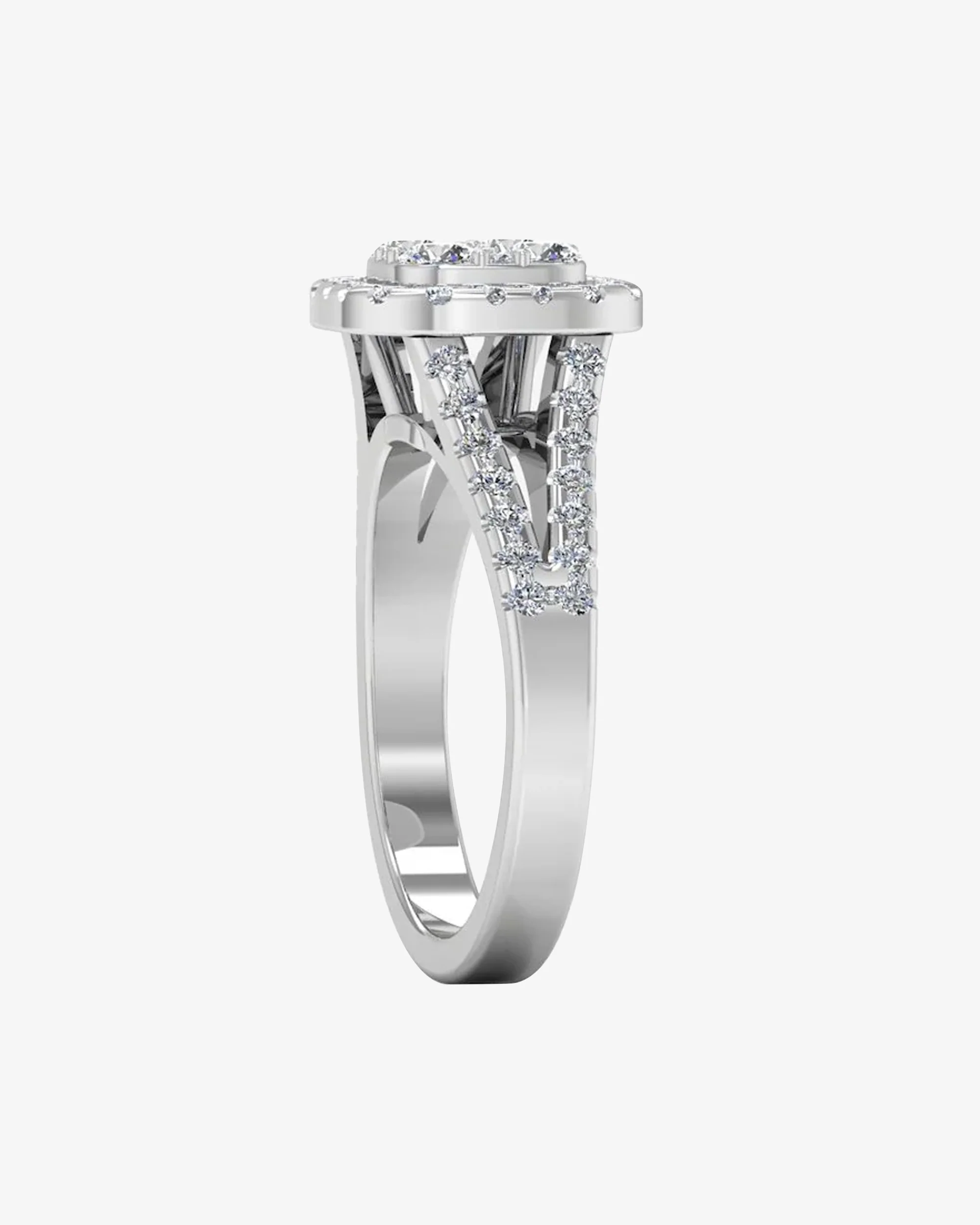 Split Shank Brilliant Cut Moissanite Engagement Ring - Image 6