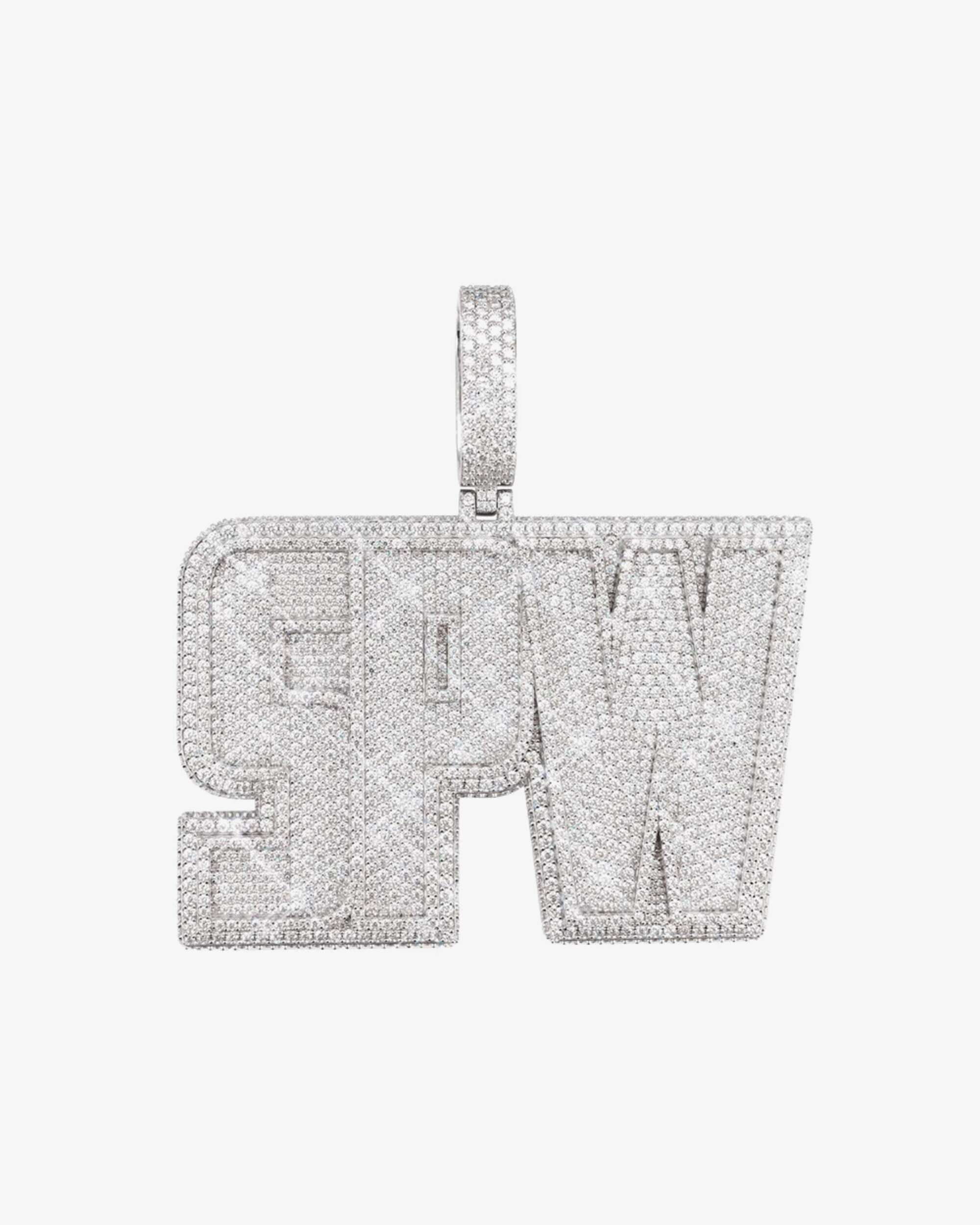 "SPW" Moissanite Custom Name Pendant 14K Gold