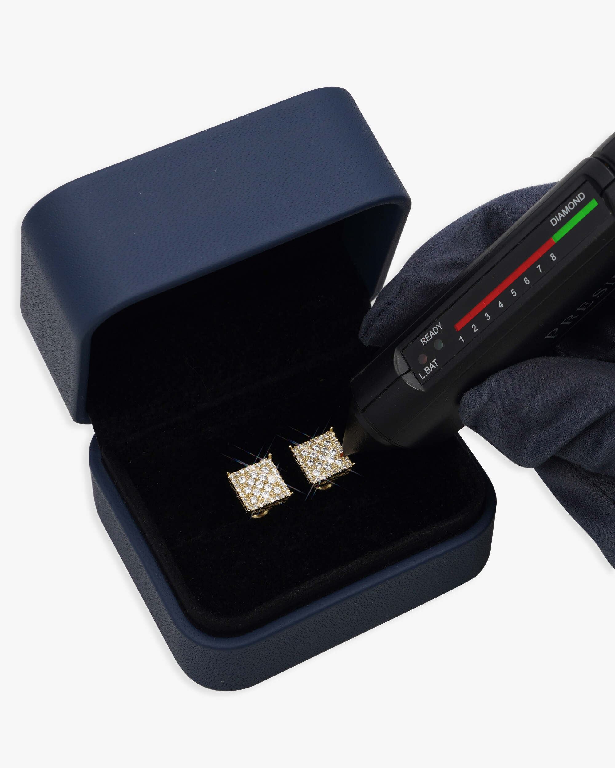 Square Pointer Moissanite Earrings 14K Gold - Image 6