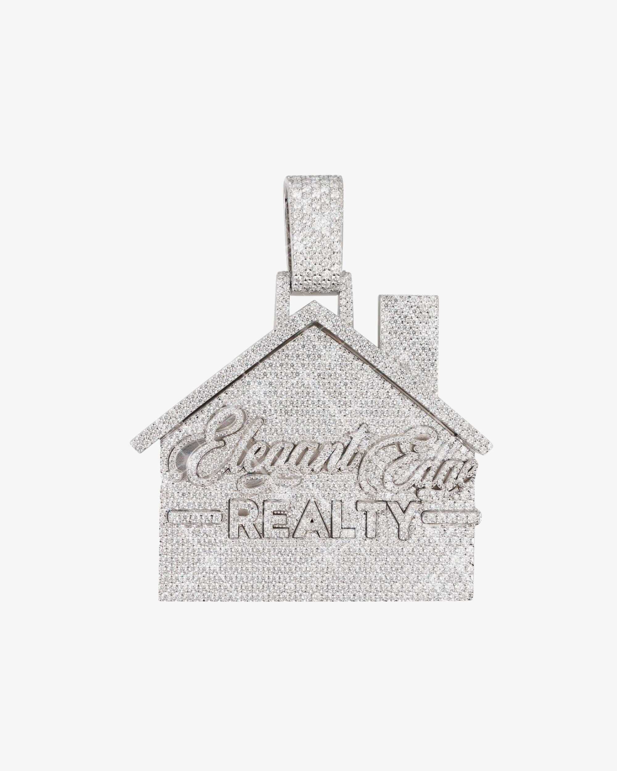 "STAR MANSION" Custom Moissanite Logo Pendant 14K Gold