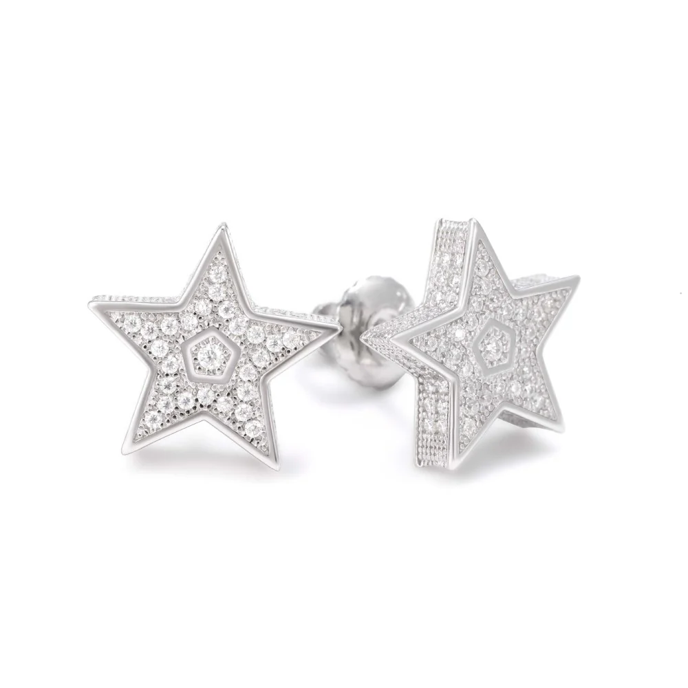 Star Moissanite Earrings 14K Gold - Image 7