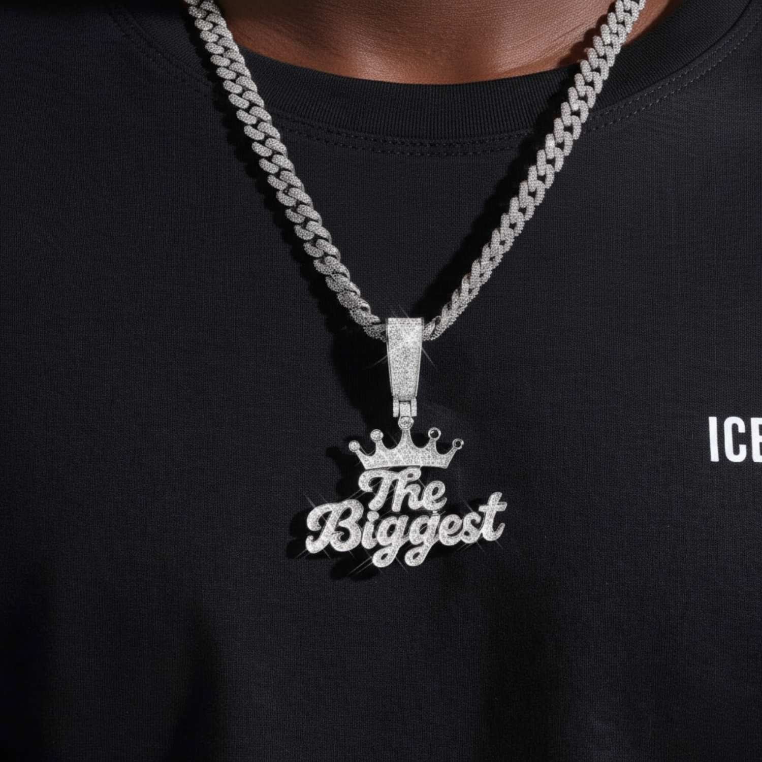 "The Biggest" Custom Name Moissanite Pendant 14K Gold - Image 2