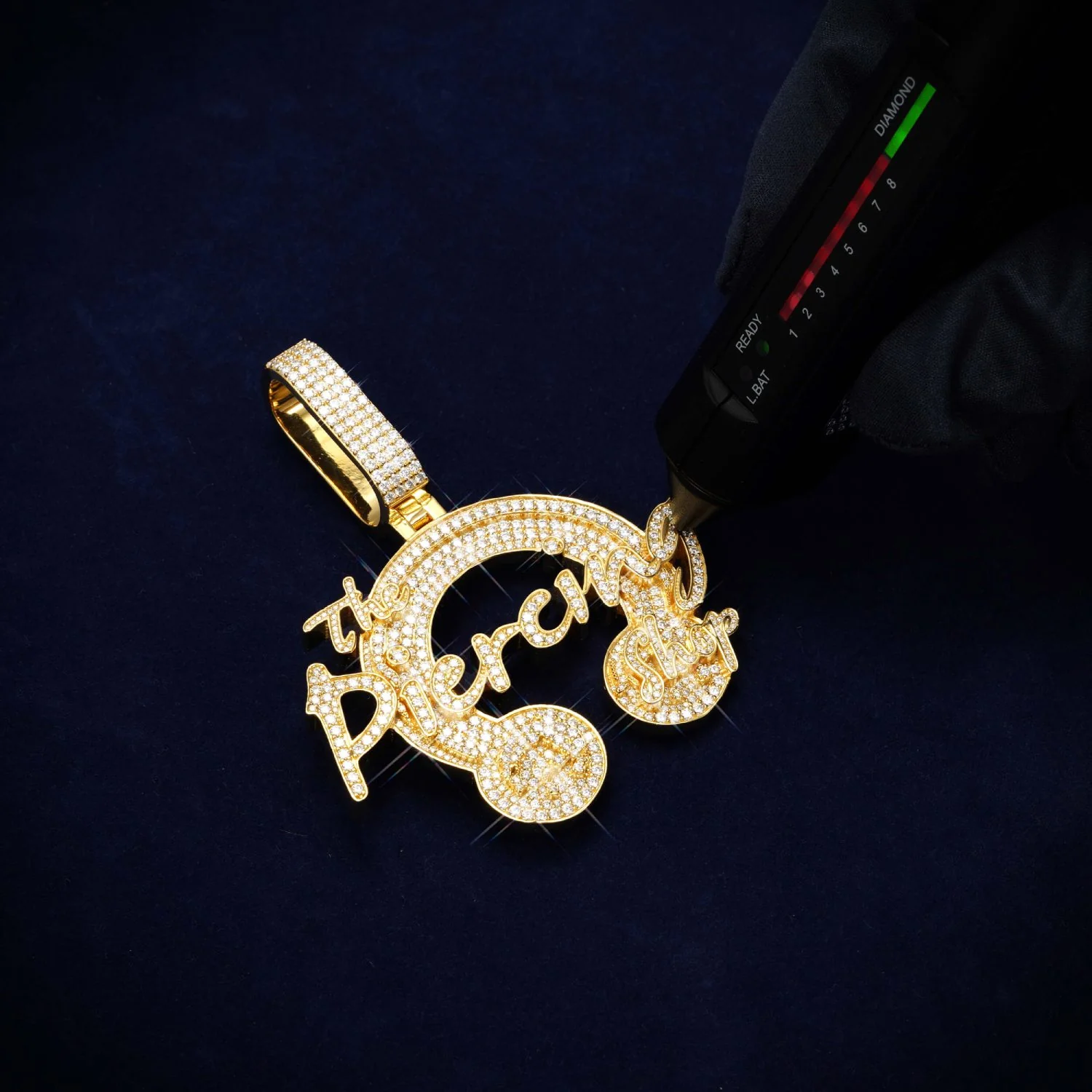 "The Piercing Shop" Custom Logo Moissanite Pendant 14K Gold - Image 4