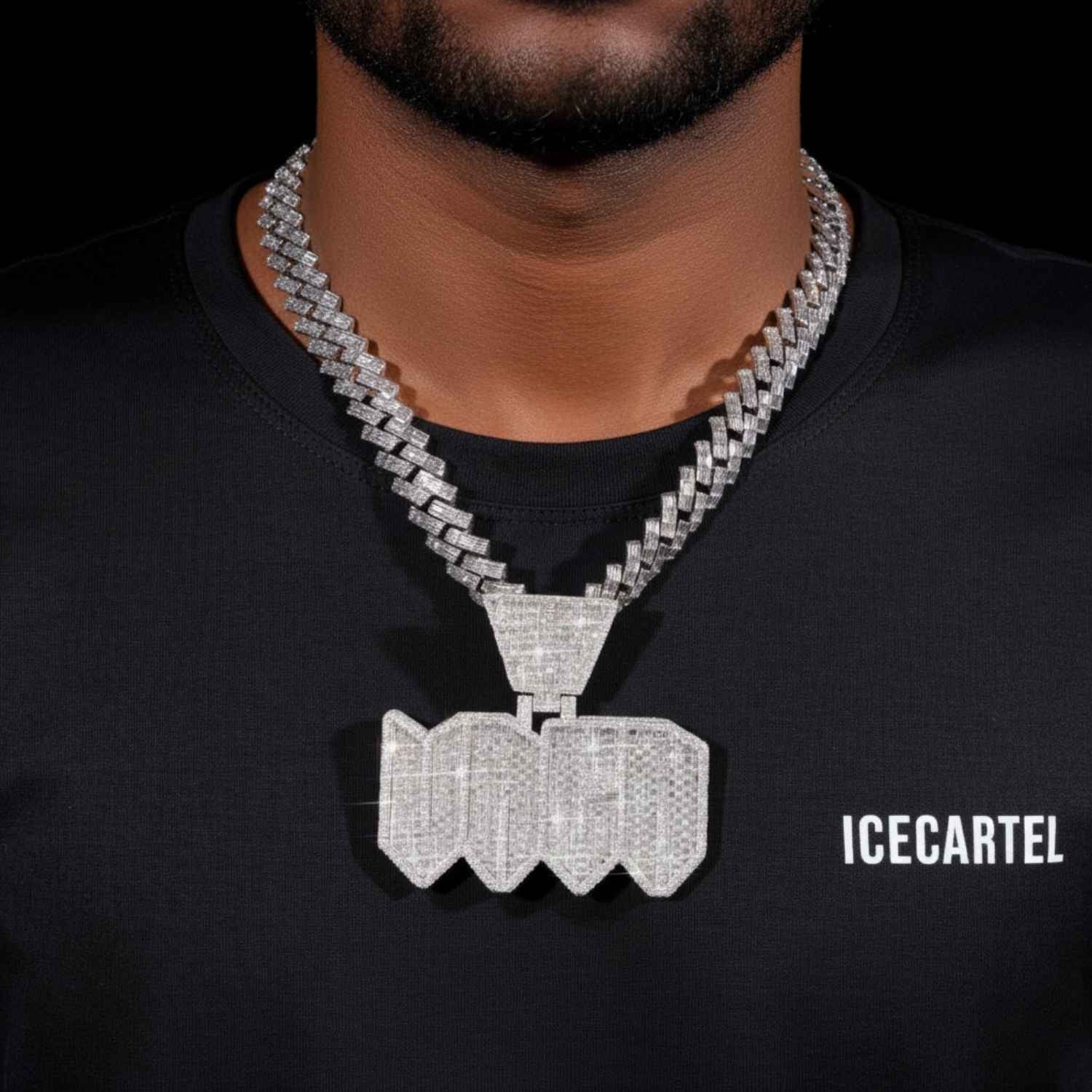 "VRCR" Custom Moissanite Pendant 14K Gold - Image 2