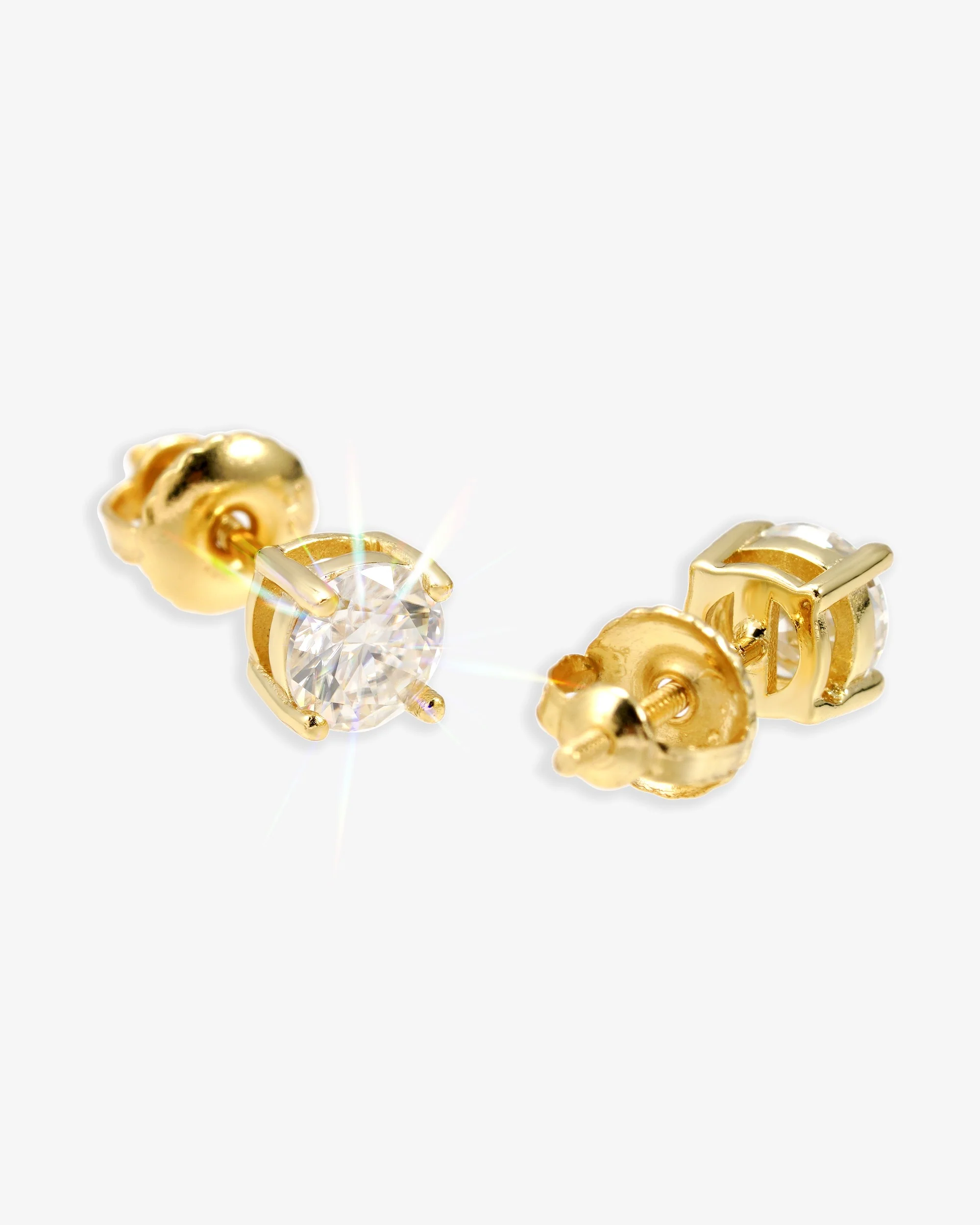 VVS Stud Earrings 14K Gold (ALL SIZES) - Image 8