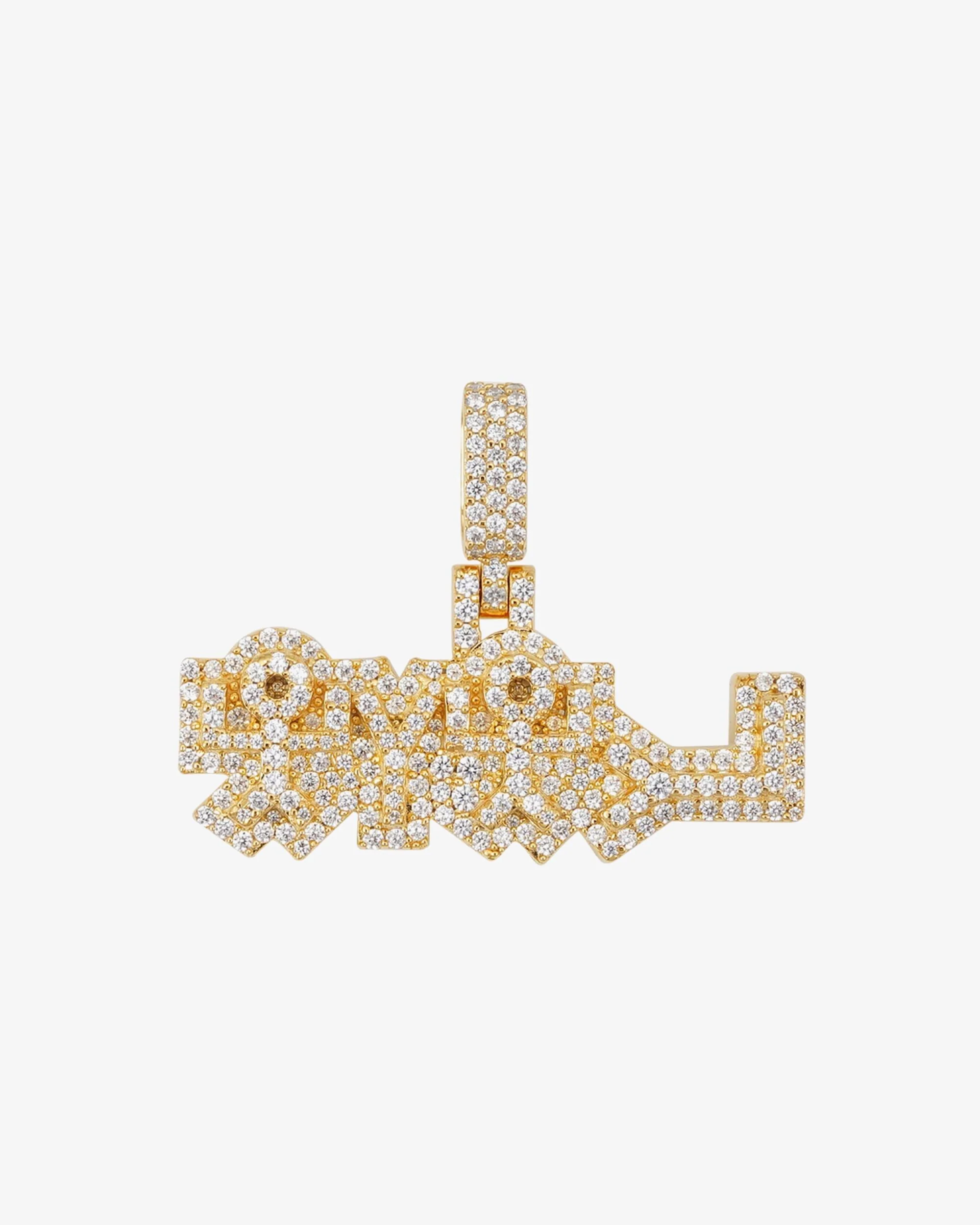 "YL" Custom Name Moissanite Pendant 14K Gold